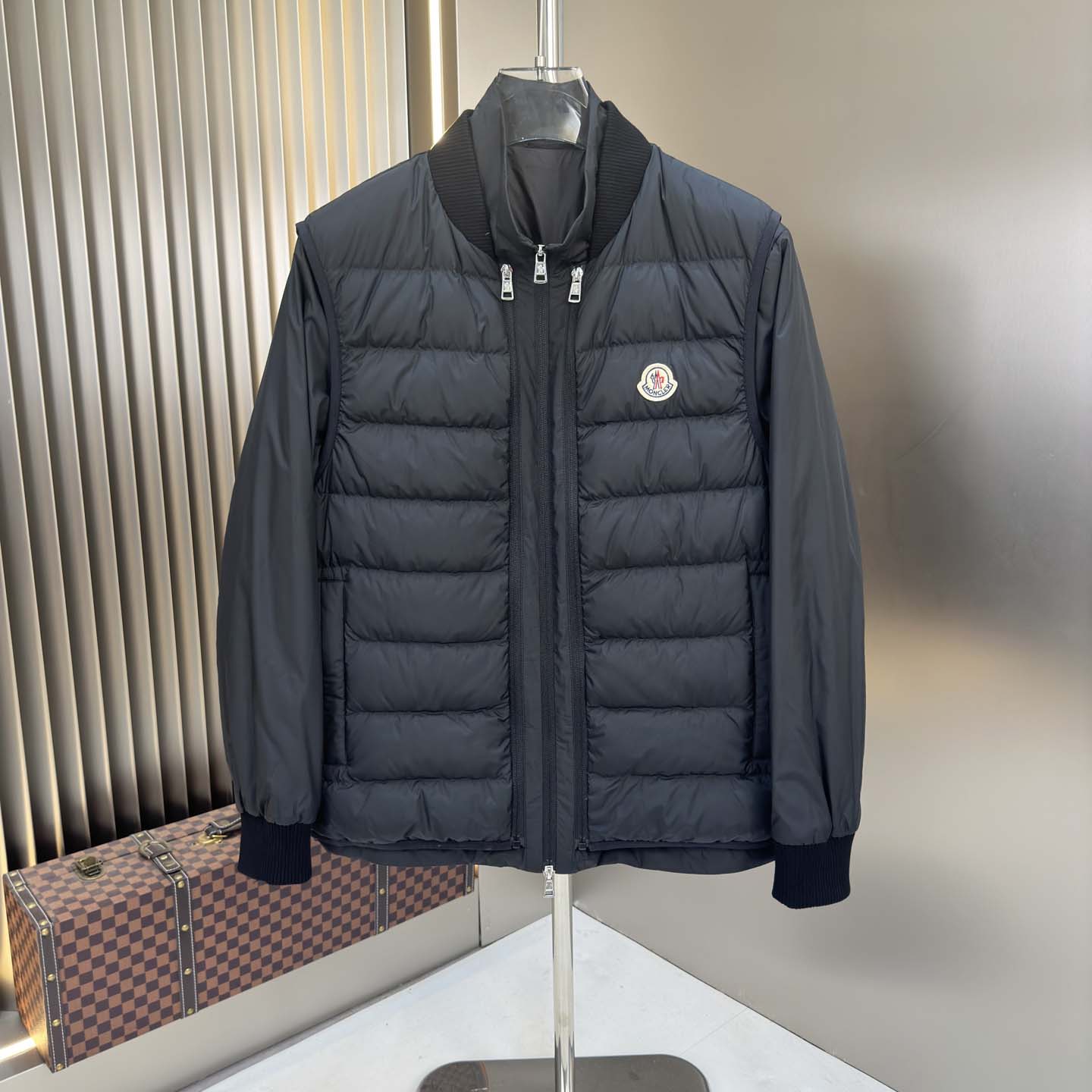 Moncler Black Verney 3-in-1 Short Jacket & Down Vest Set - EUR FASHION