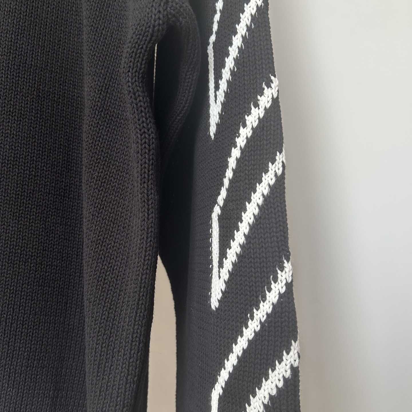 Off-White Diag Outline Knit Crewneck 'Black/White' - EUR FASHION