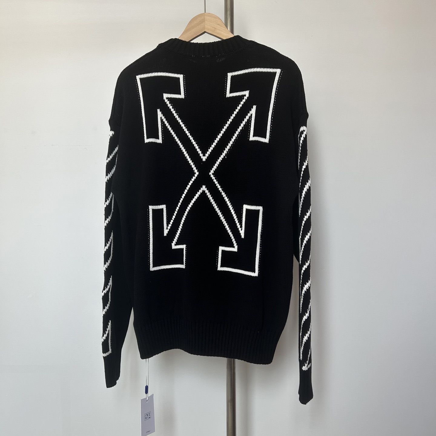 Off-White Diag Outline Knit Crewneck 'Black/White' - EUR FASHION