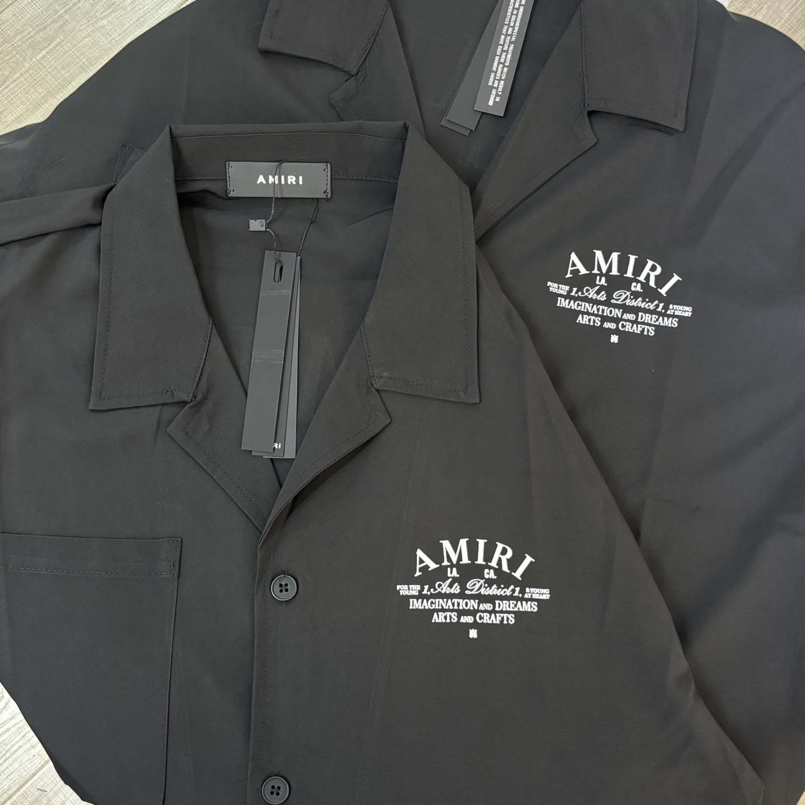 Amiri Logo-print Short-sleeve Silk Shirt - EUR FASHION