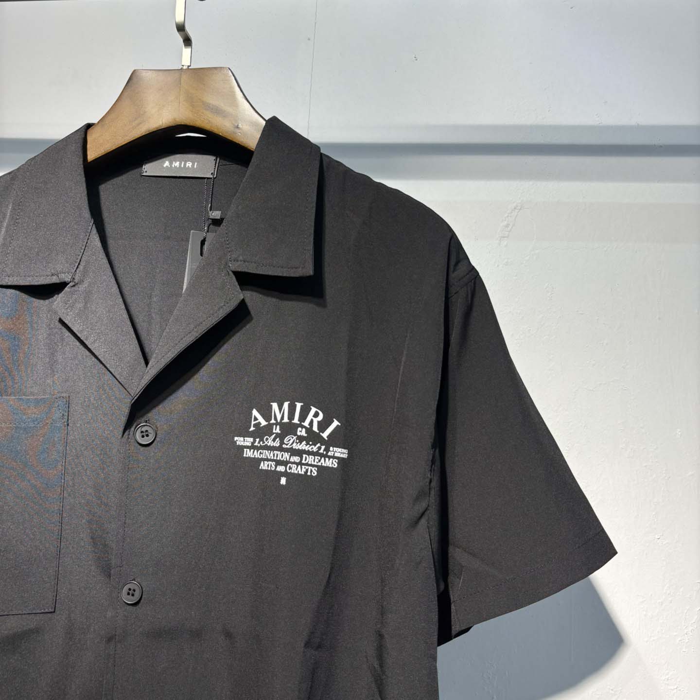 Amiri Logo-print Short-sleeve Silk Shirt - EUR FASHION