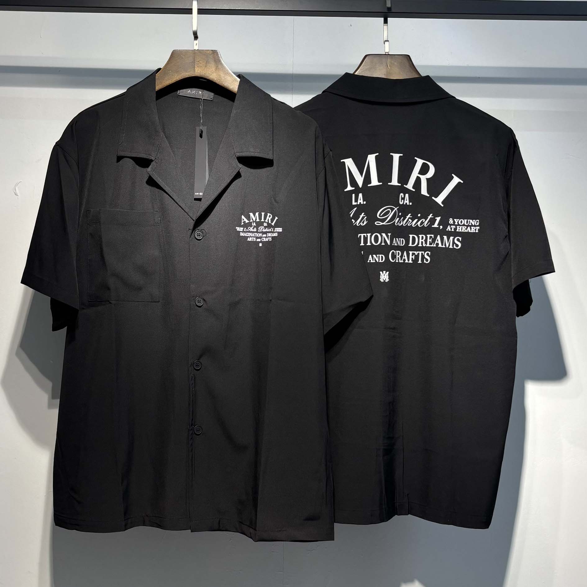 Amiri Logo-print Short-sleeve Silk Shirt - EUR FASHION