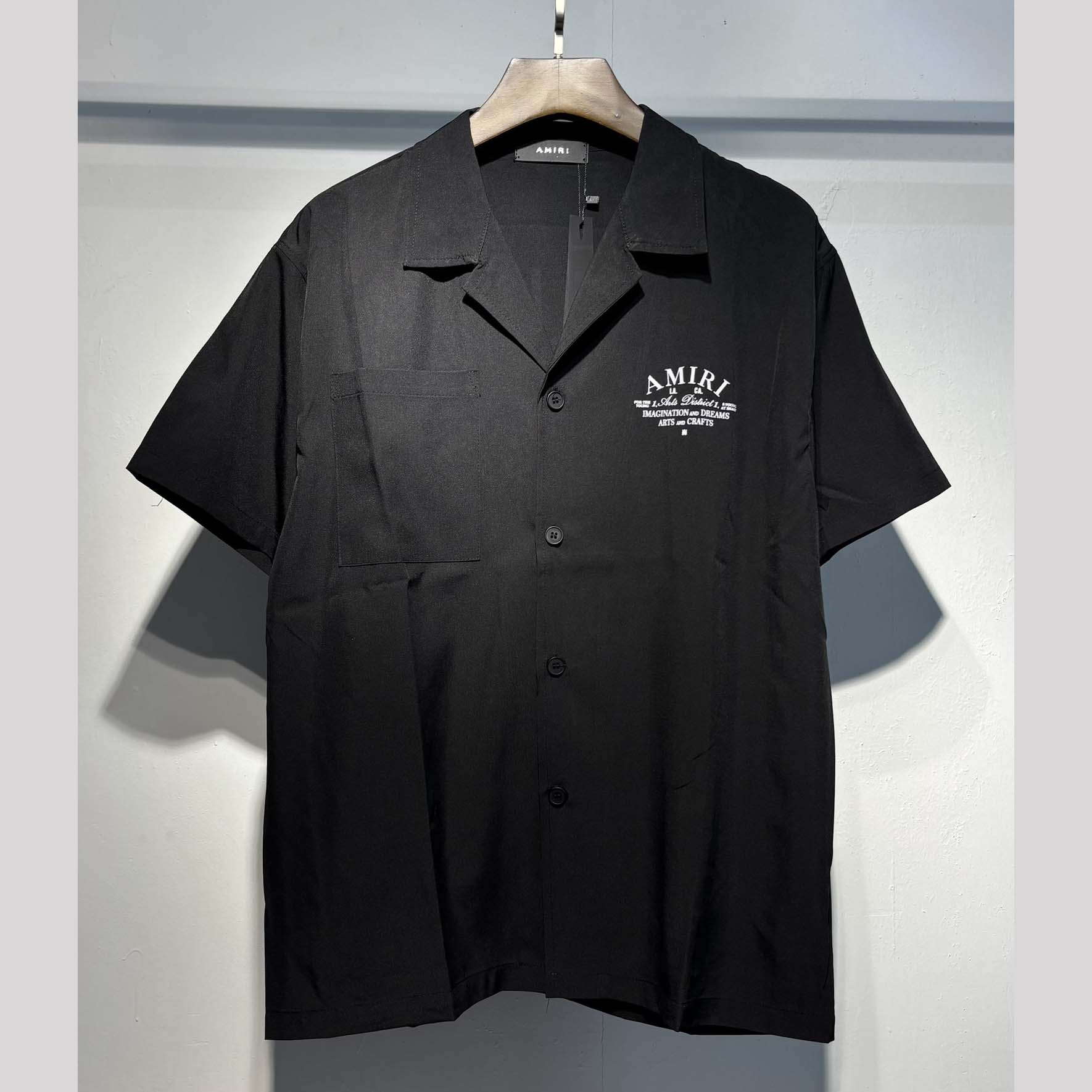 Amiri Logo-print Short-sleeve Silk Shirt - EUR FASHION