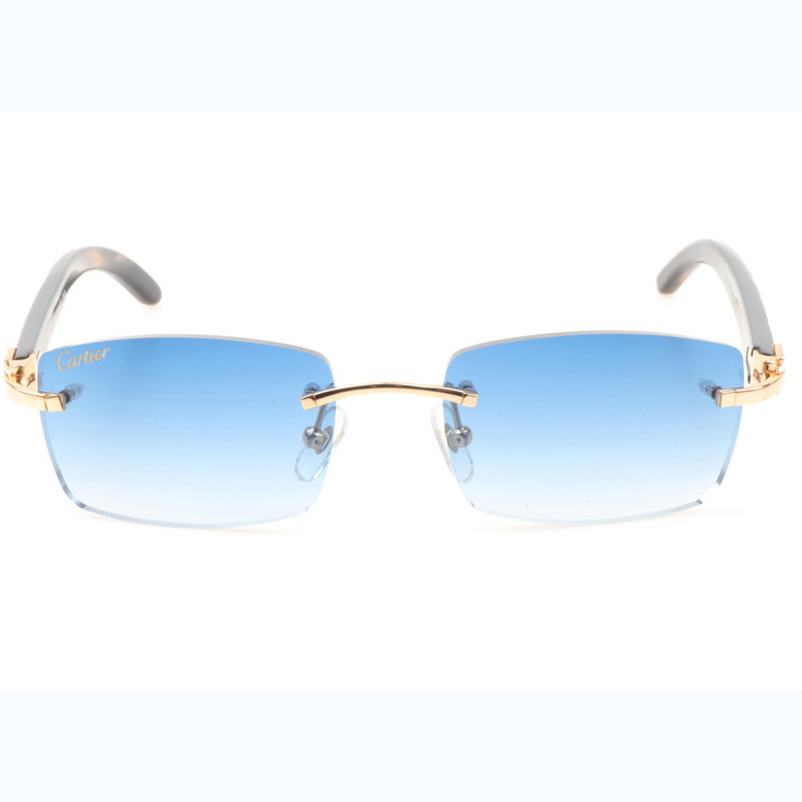 Cartier CT_3524012 Shell Mix Black Buffalo Sunglasses In Gold Gradient Blue - EUR FASHION