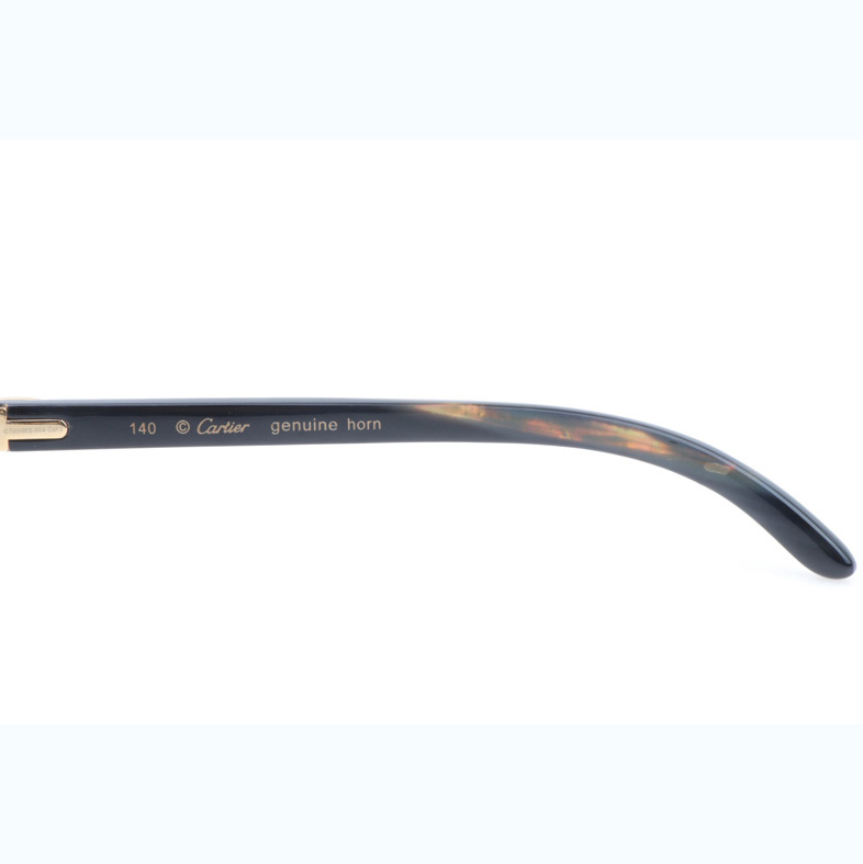 Cartier CT_3524012 Shell Mix Black Buffalo Sunglasses In Gold Gradient Blue - EUR FASHION