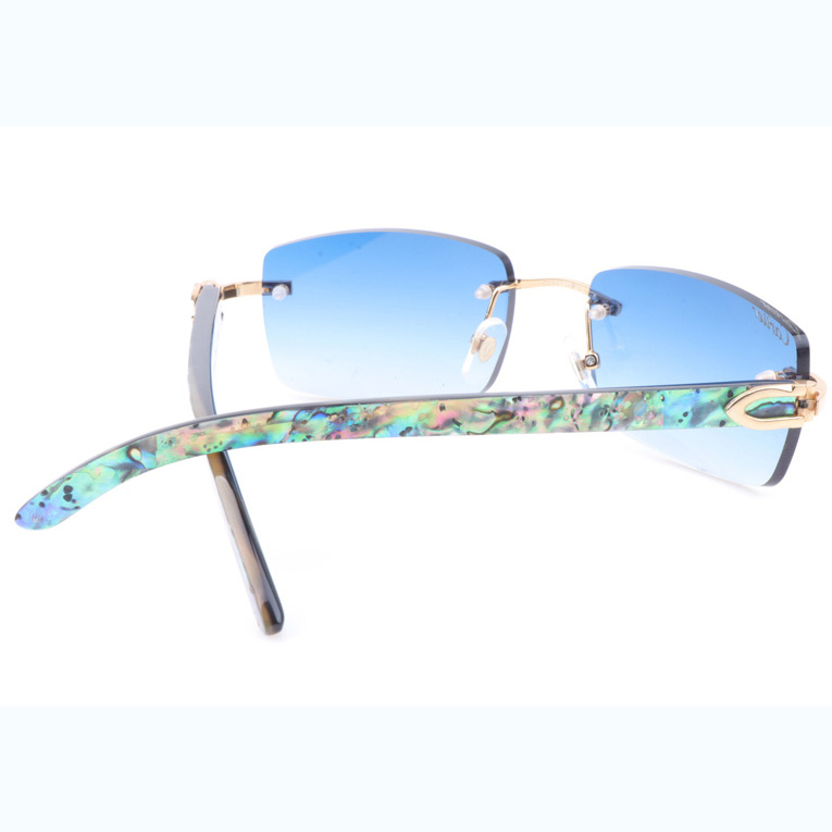 Cartier CT_3524012 Shell Mix Black Buffalo Sunglasses In Gold Gradient Blue - EUR FASHION