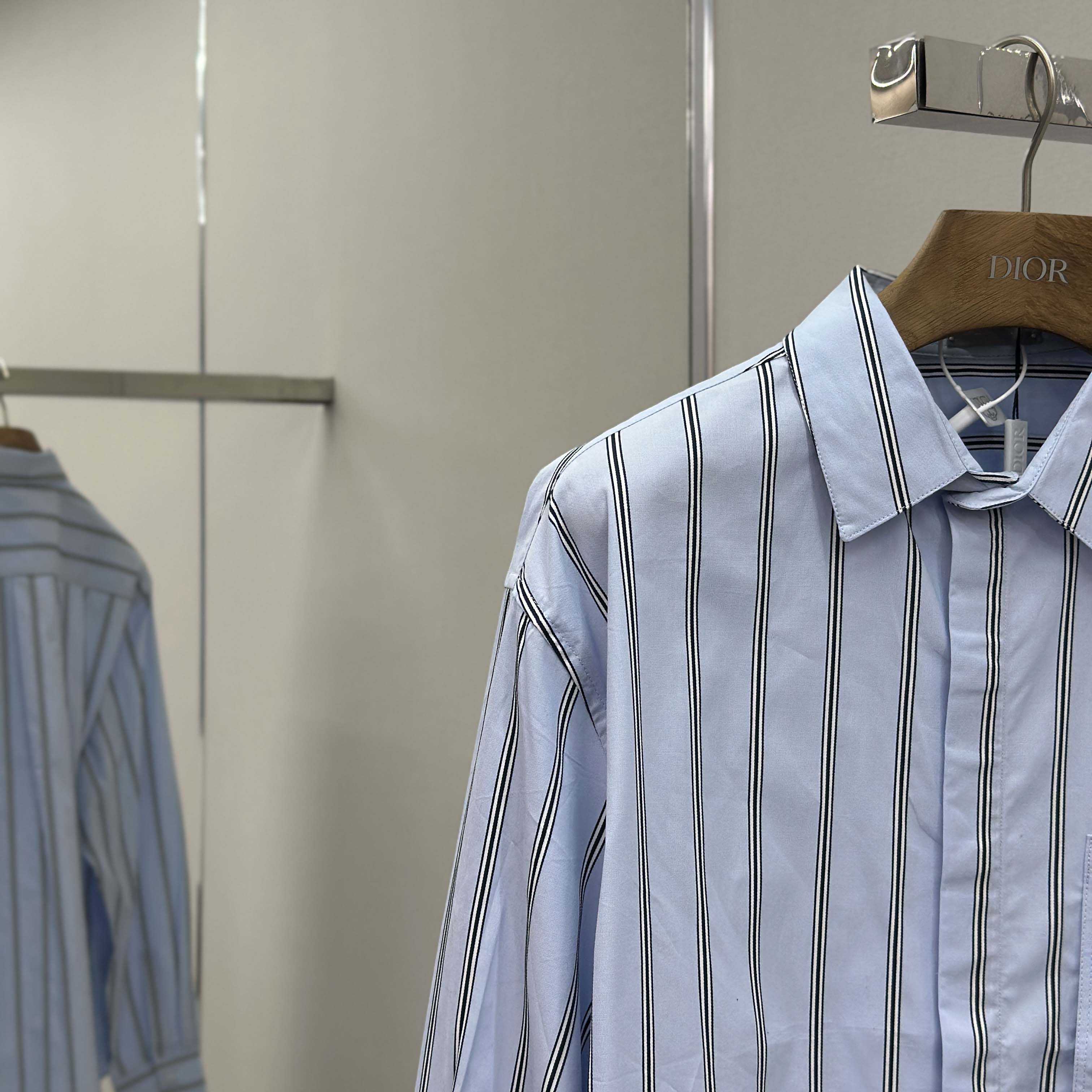 Dior Embroidery Shirt in Blue - EUR FASHION