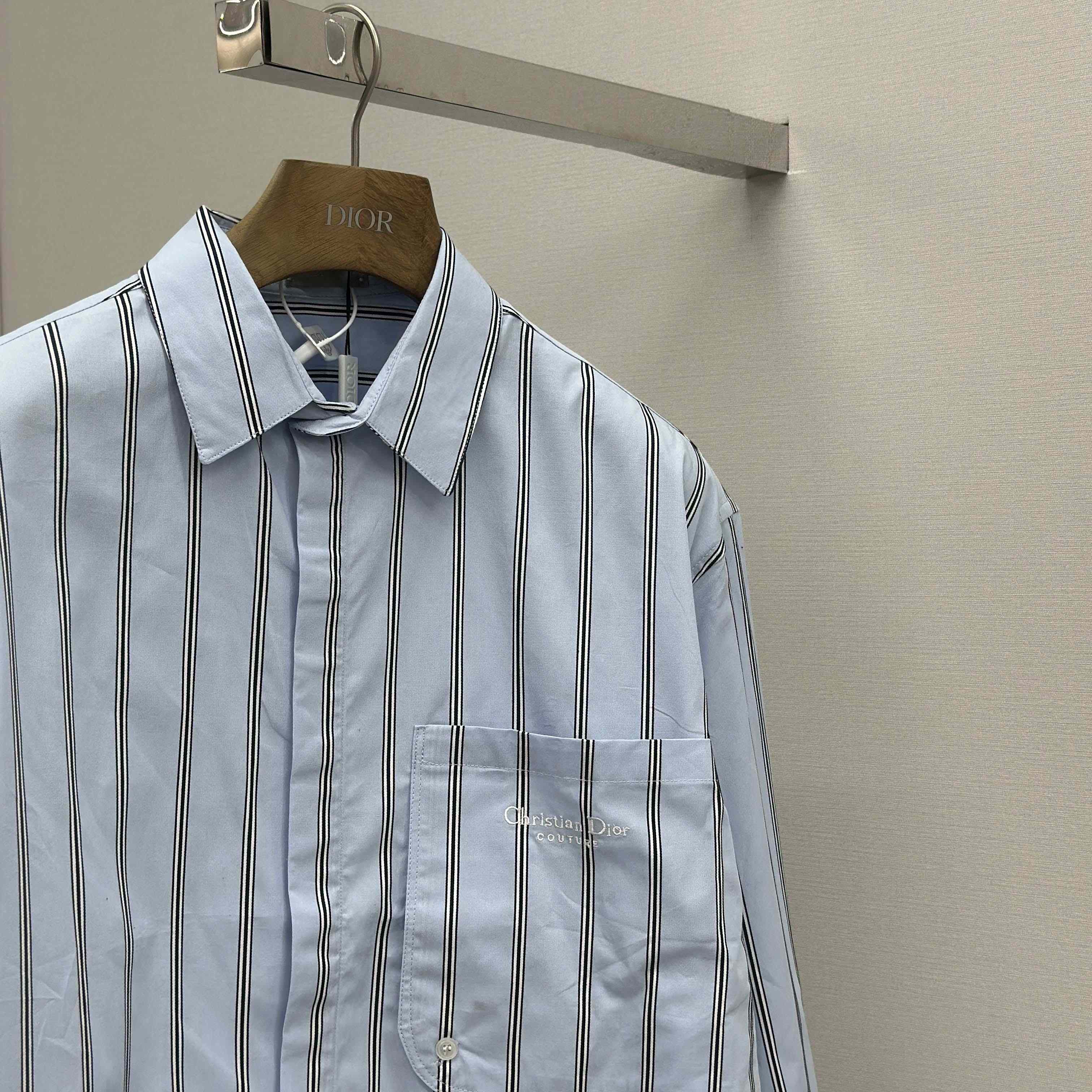 Dior Embroidery Shirt in Blue - EUR FASHION
