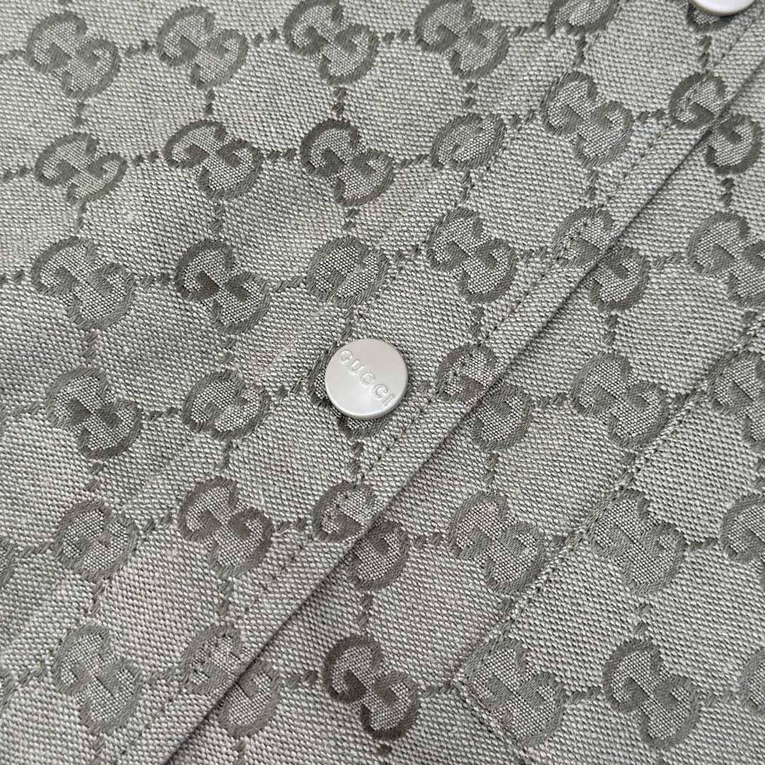 Gucci  Monogrammed Cotton-Blend Jacquard Shirt - EUR FASHION
