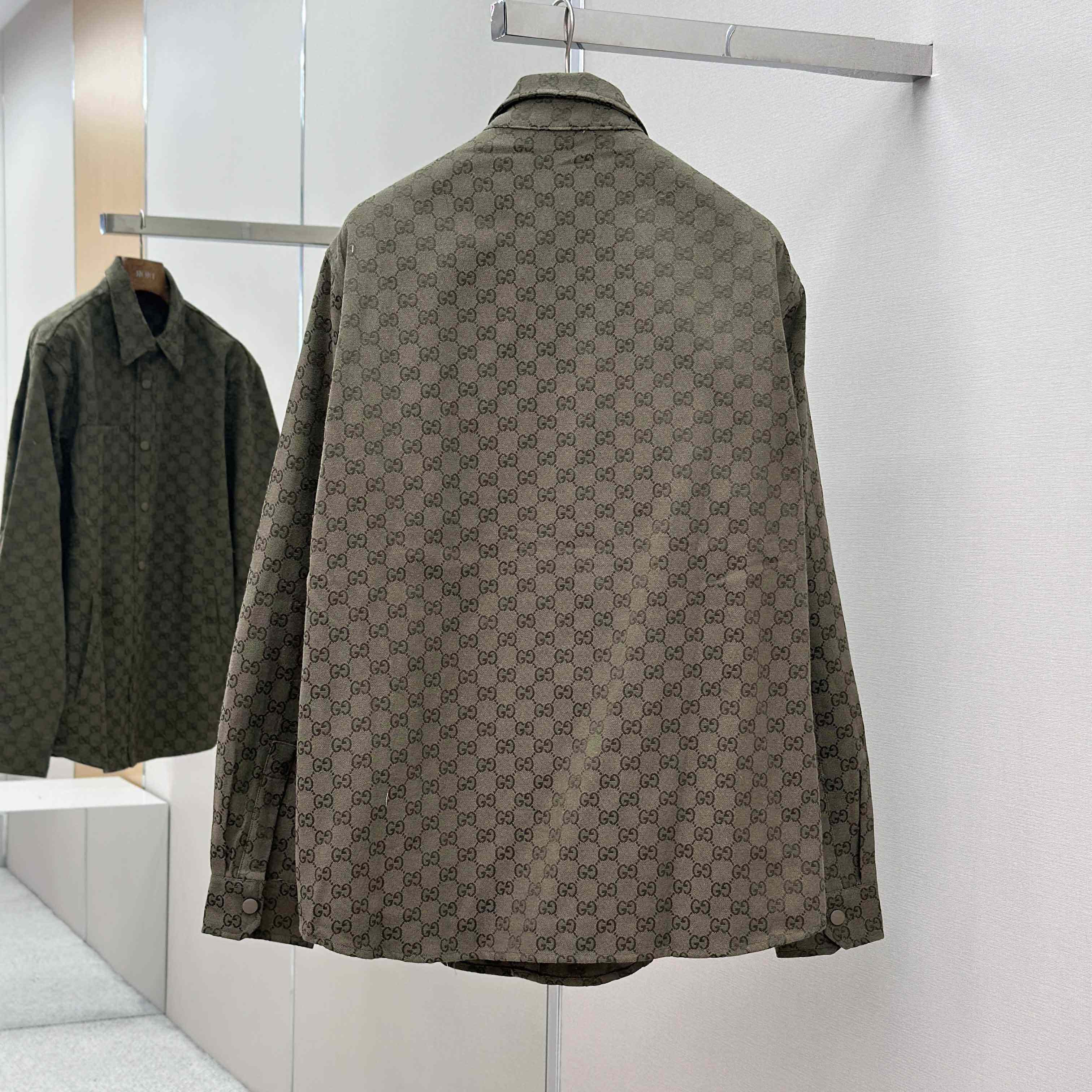 Gucci  Monogrammed Cotton-Blend Jacquard Shirt - EUR FASHION