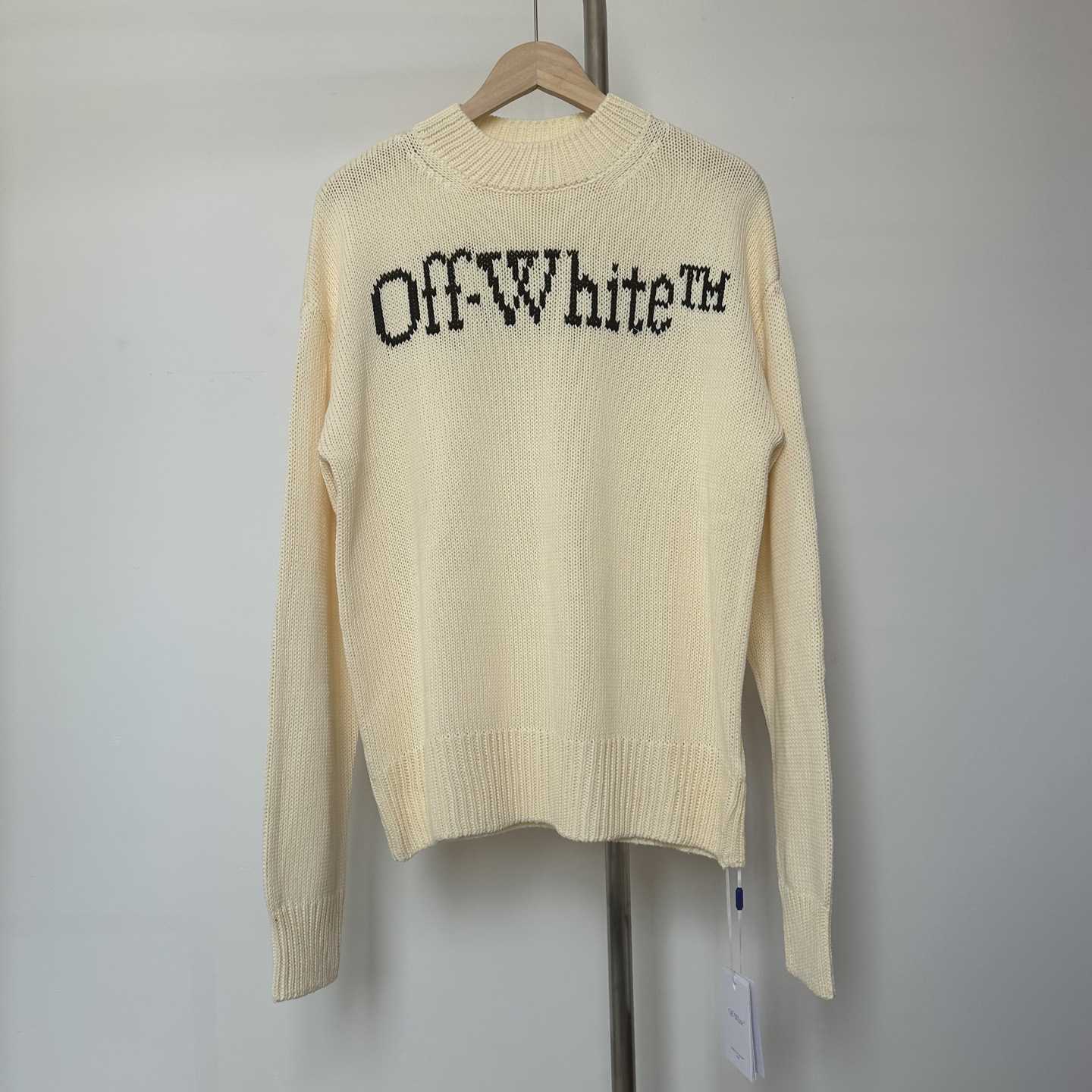 Off White Big Bookish Chunky Knit Crewn Creme Brul - EUR FASHION