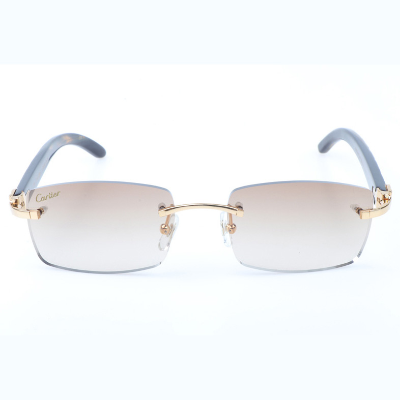 Cartier CT_3524012 Shell Mix Black Buffalo Sunglasses In Gold Brown - EUR FASHION