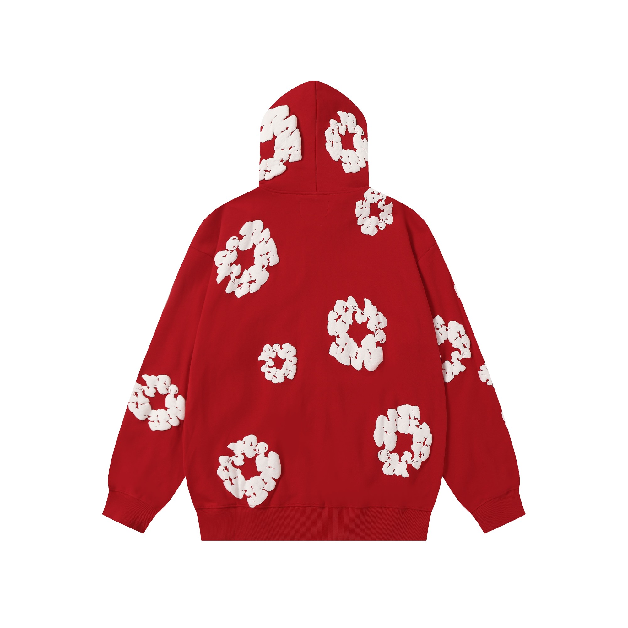 Denim Tears Cotton Wreath Zip Hoodie Red - EUR FASHION