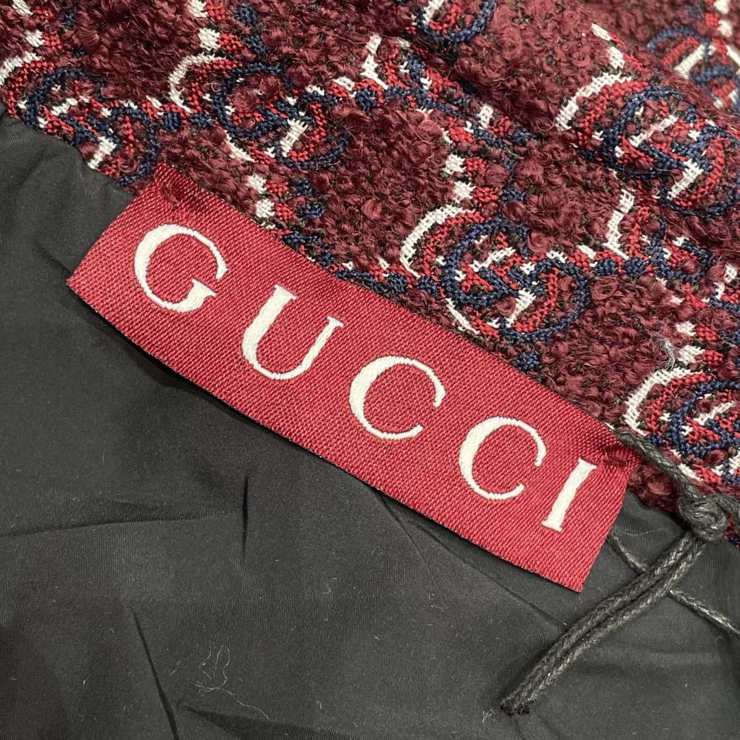 Gucci Bouclé Wool Jacquard Shirt 'Burgundy/Blue' - EUR FASHION