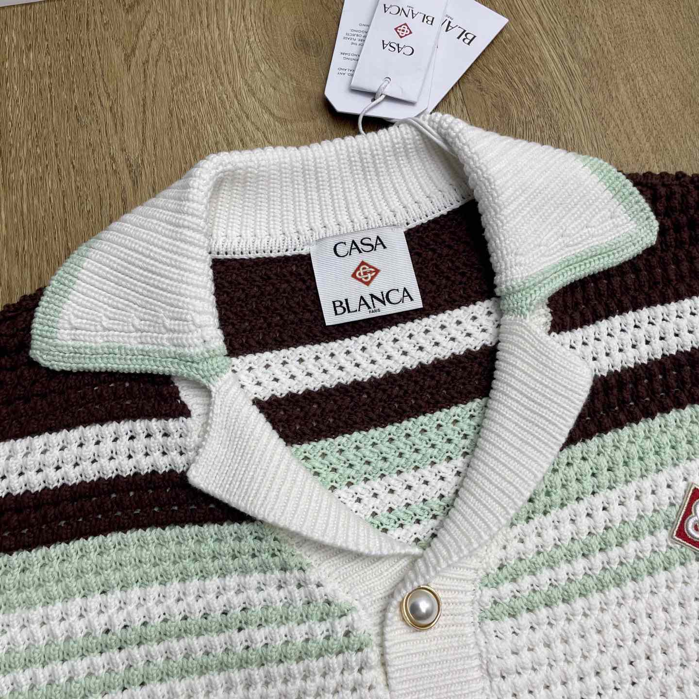 Casablanca Cotton Tennis Short Sleeve Crochet Shirt    Z6033 - EUR FASHION