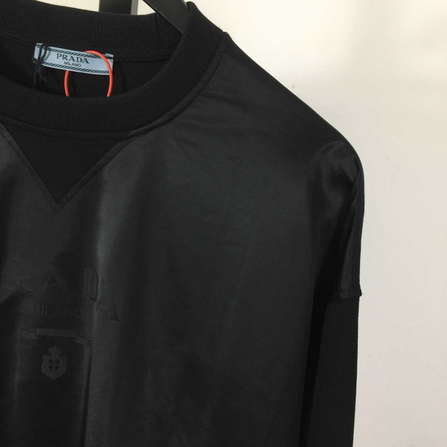 Prada Recycled Nylon Fleece-Sleeve Pullover Top - EUR FASHION