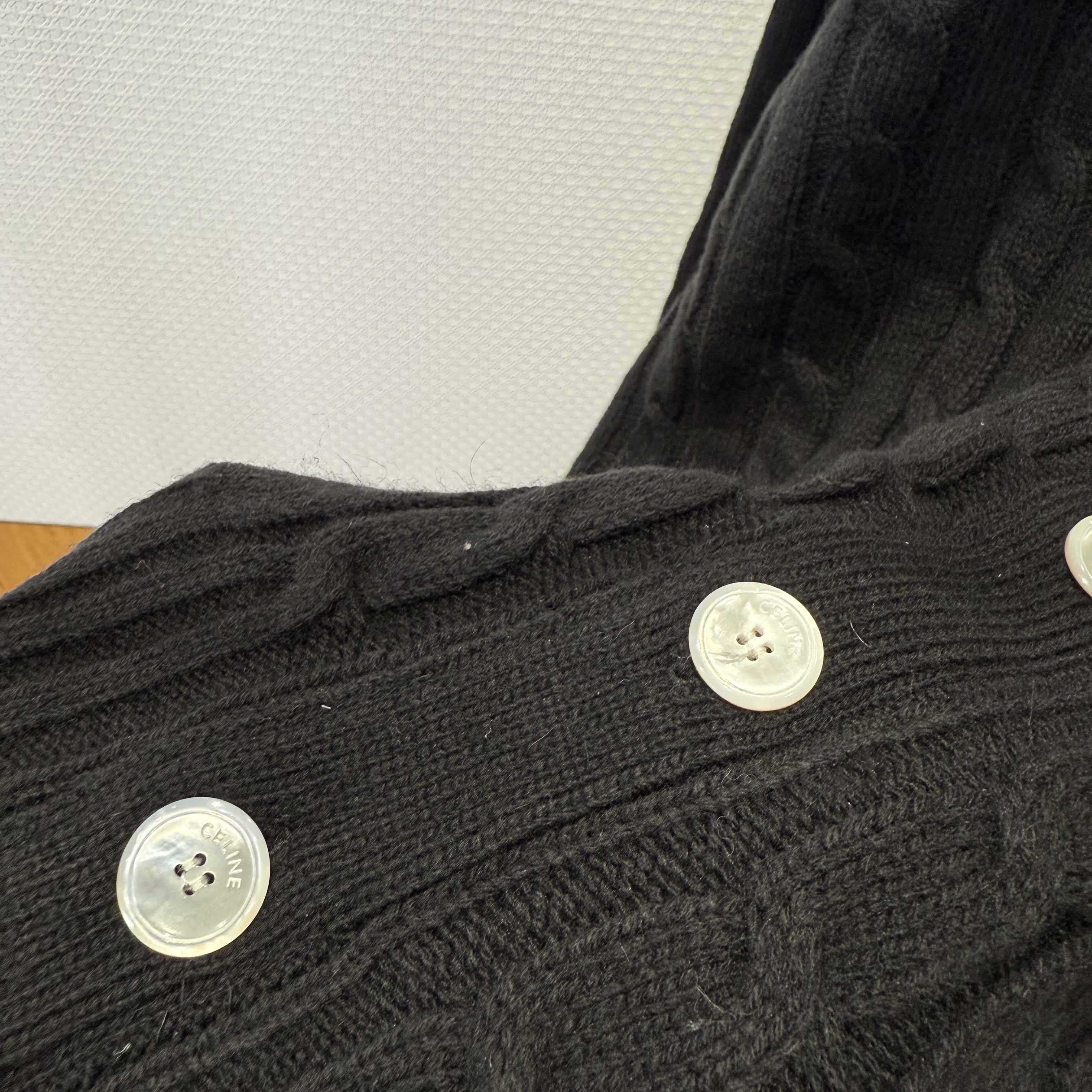 Celine Triomphe Cardigan In Cable-Knit Cashmere - EUR FASHION