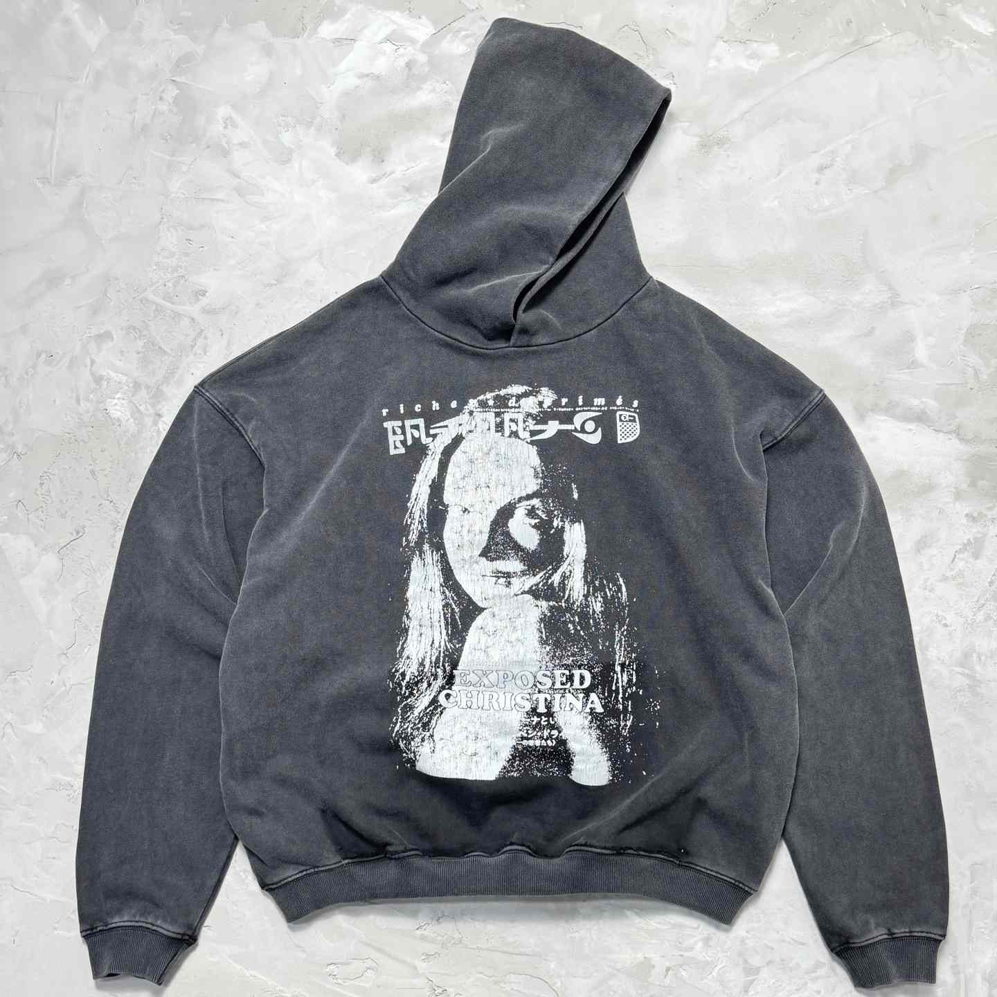 Enfants Riches Déprimés Exposed Christina Hoodie 'Sun Faded Black' - EUR FASHION