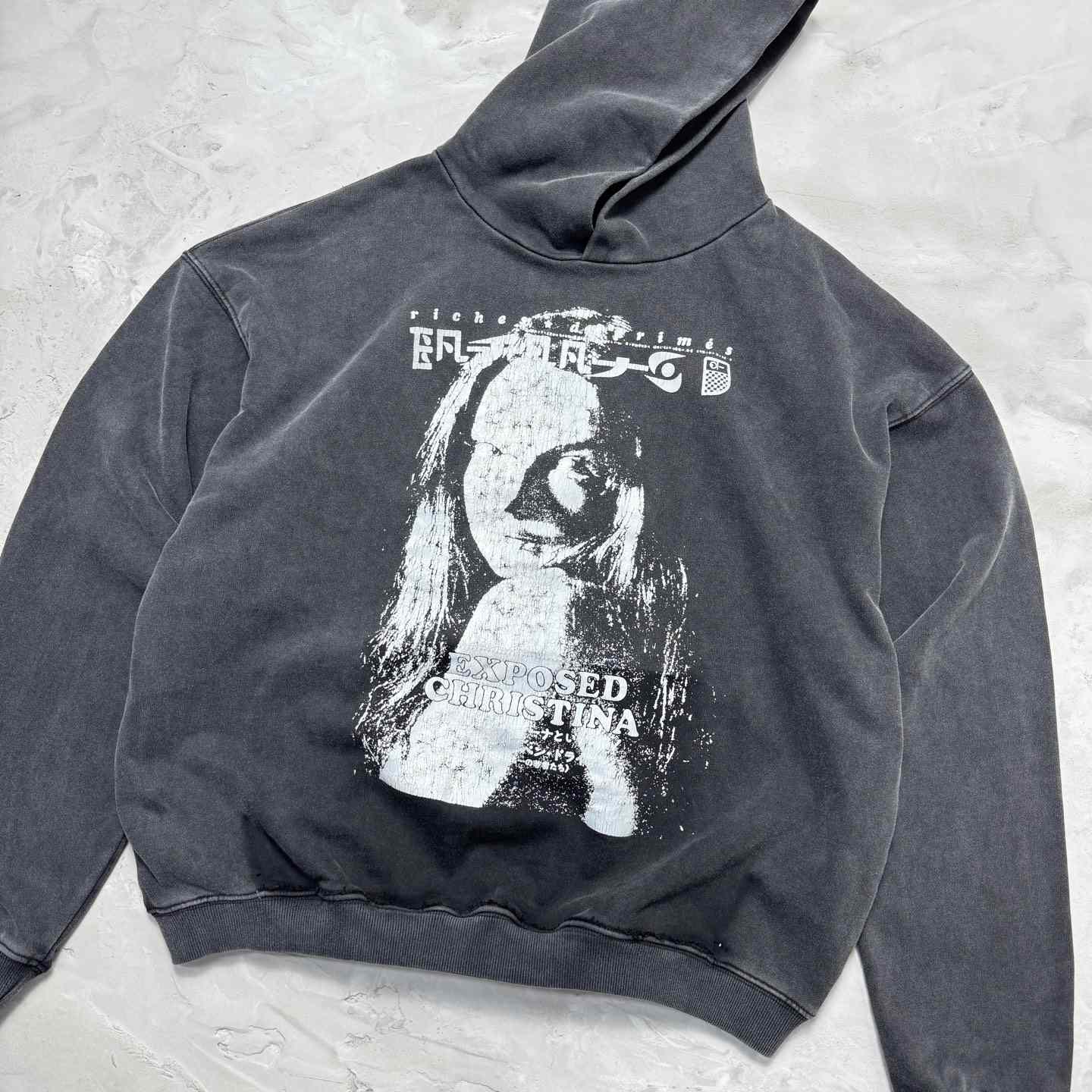 Enfants Riches Déprimés Exposed Christina Hoodie 'Sun Faded Black' - EUR FASHION