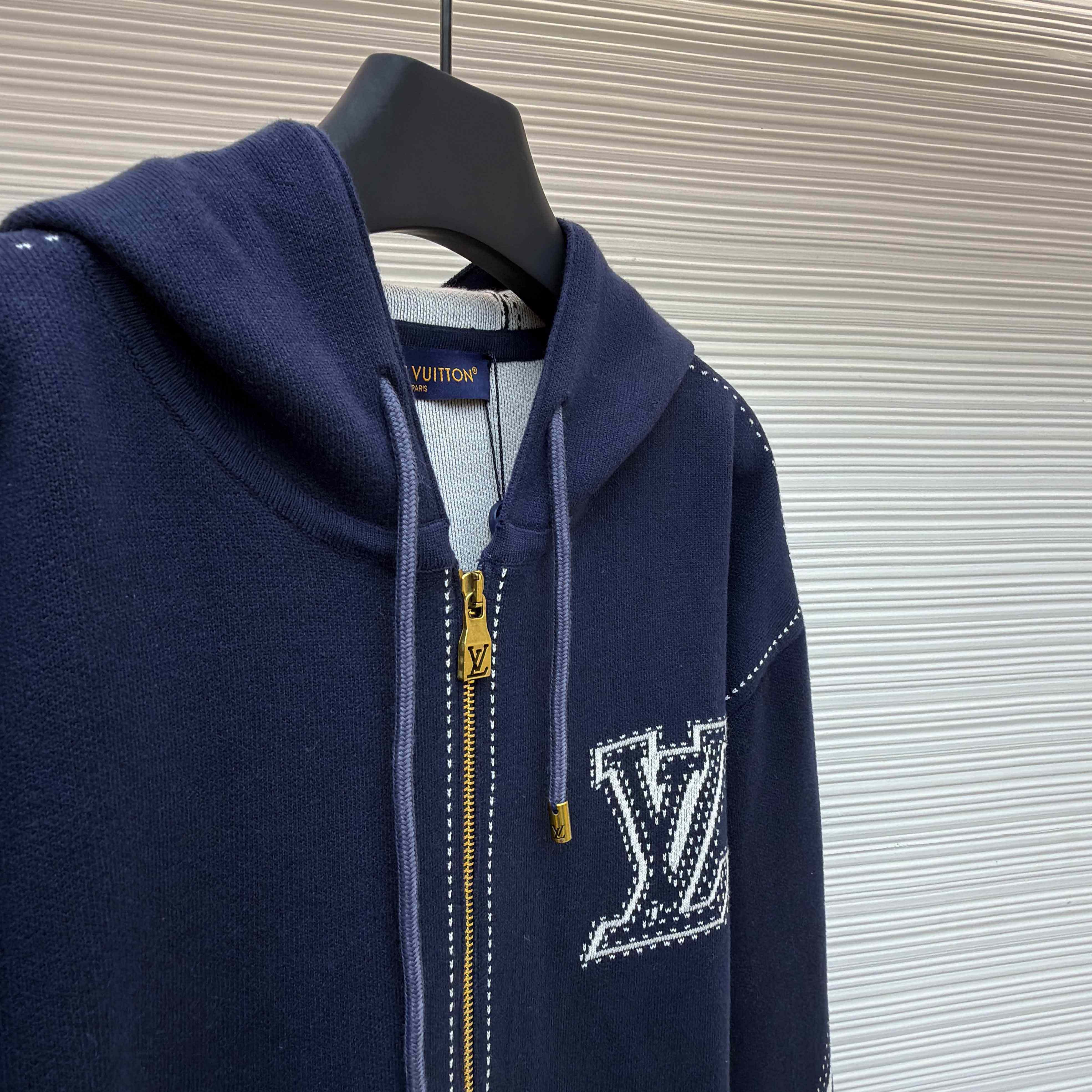 Louis Vuitton Graphic Intarsia Zipped Cotton Hoodie  - EUR FASHION