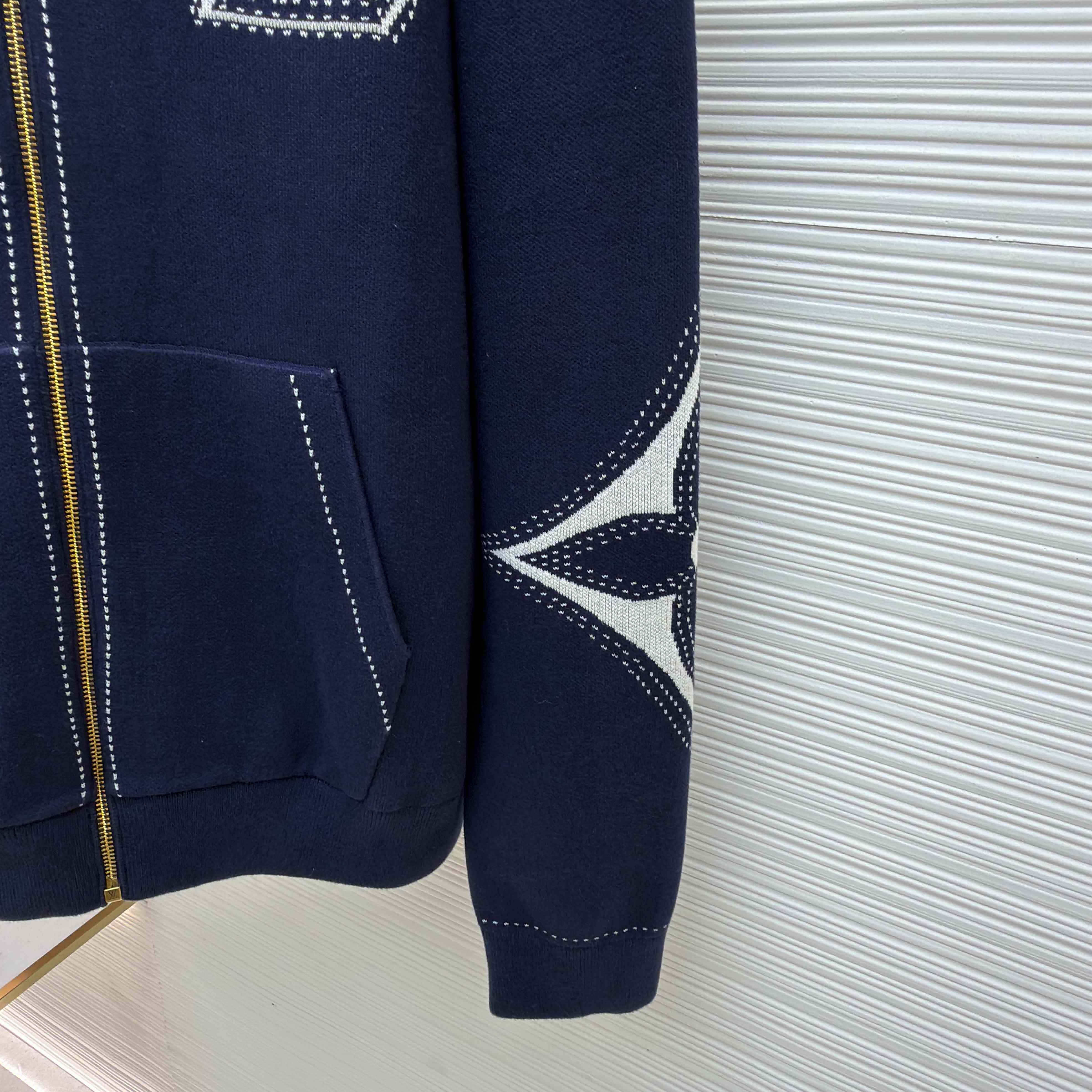 Louis Vuitton Graphic Intarsia Zipped Cotton Hoodie  - EUR FASHION