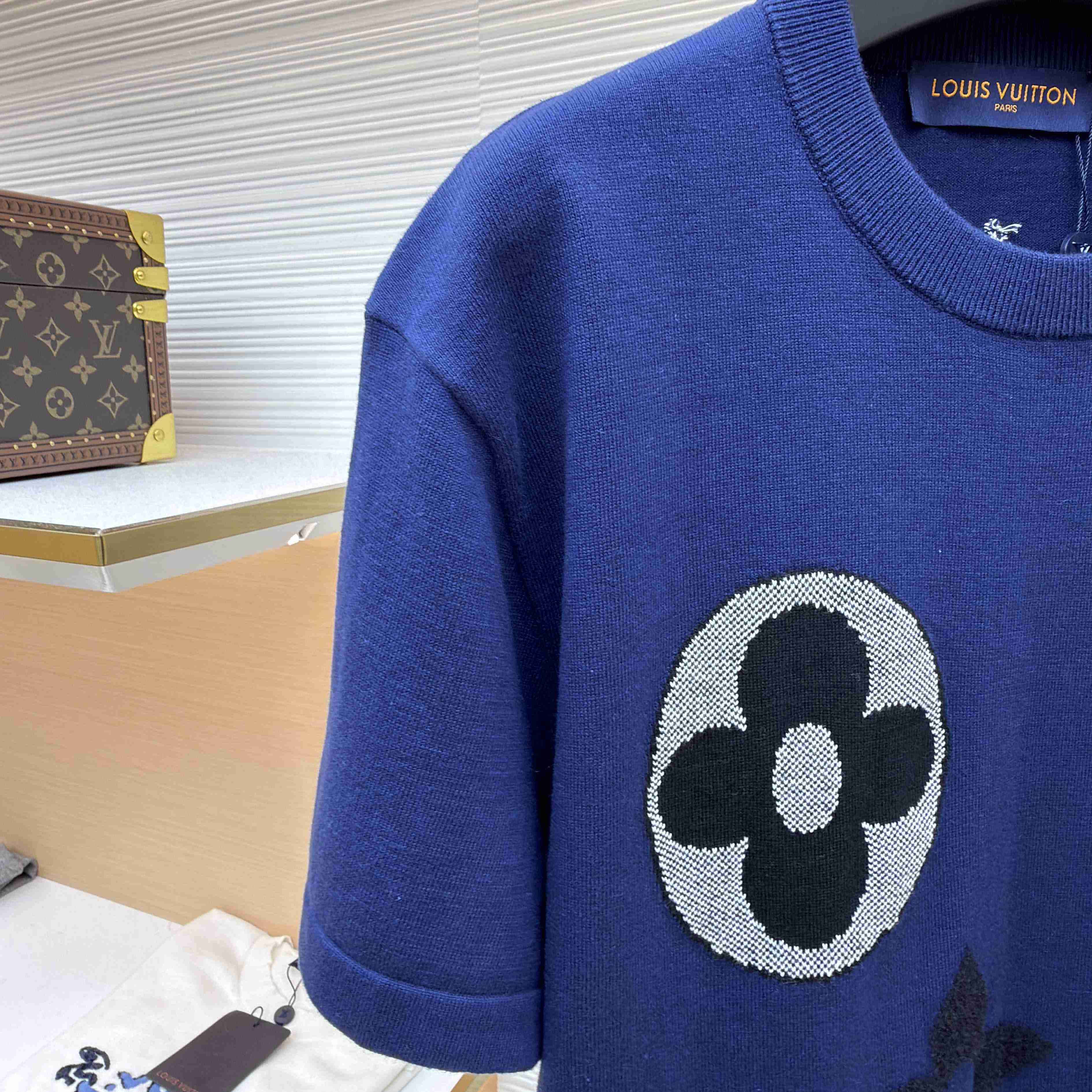 Louis Vuitton Monogram Short-Sleeved Knitted Crewneck    1AJBWC - EUR FASHION