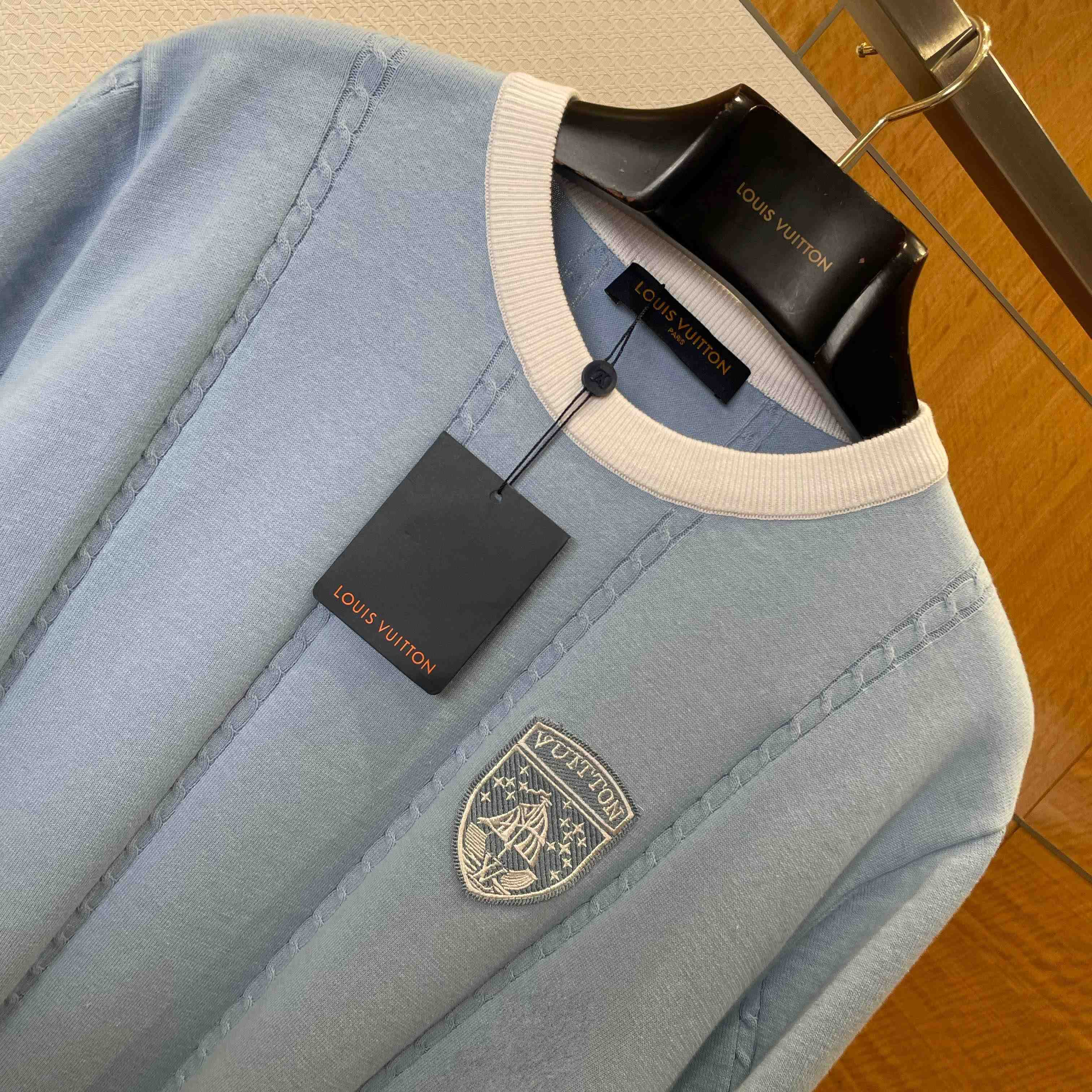 Louis Vuitton Silk-Cotton Short-Sleeved Crewneck   1AIJYJ - EUR FASHION