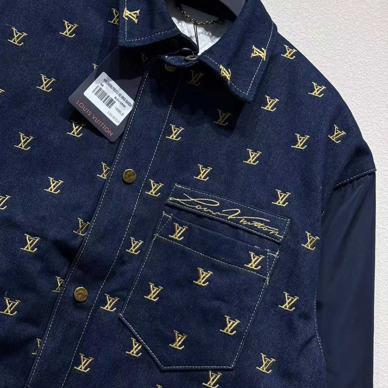 Louis Vuitton Upcycled Denim Varsity Jacket    - EUR FASHION