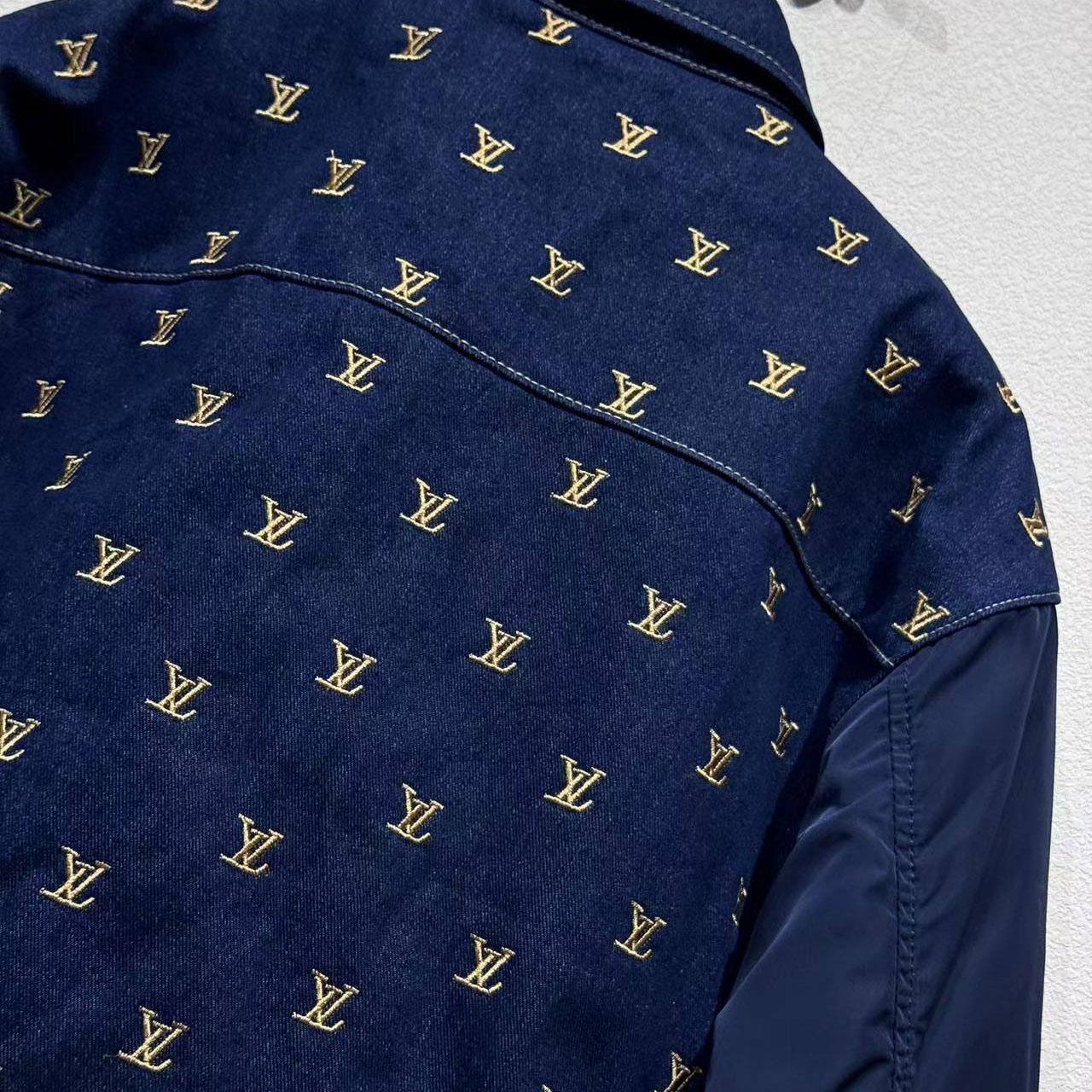 Louis Vuitton Upcycled Denim Varsity Jacket    - EUR FASHION