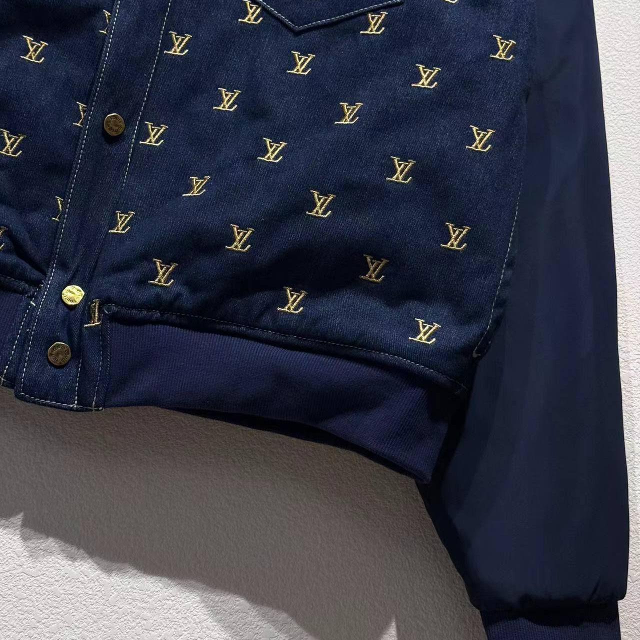 Louis Vuitton Upcycled Denim Varsity Jacket    - EUR FASHION
