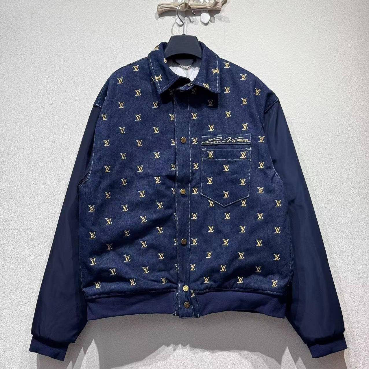 Louis Vuitton Upcycled Denim Varsity Jacket    - EUR FASHION