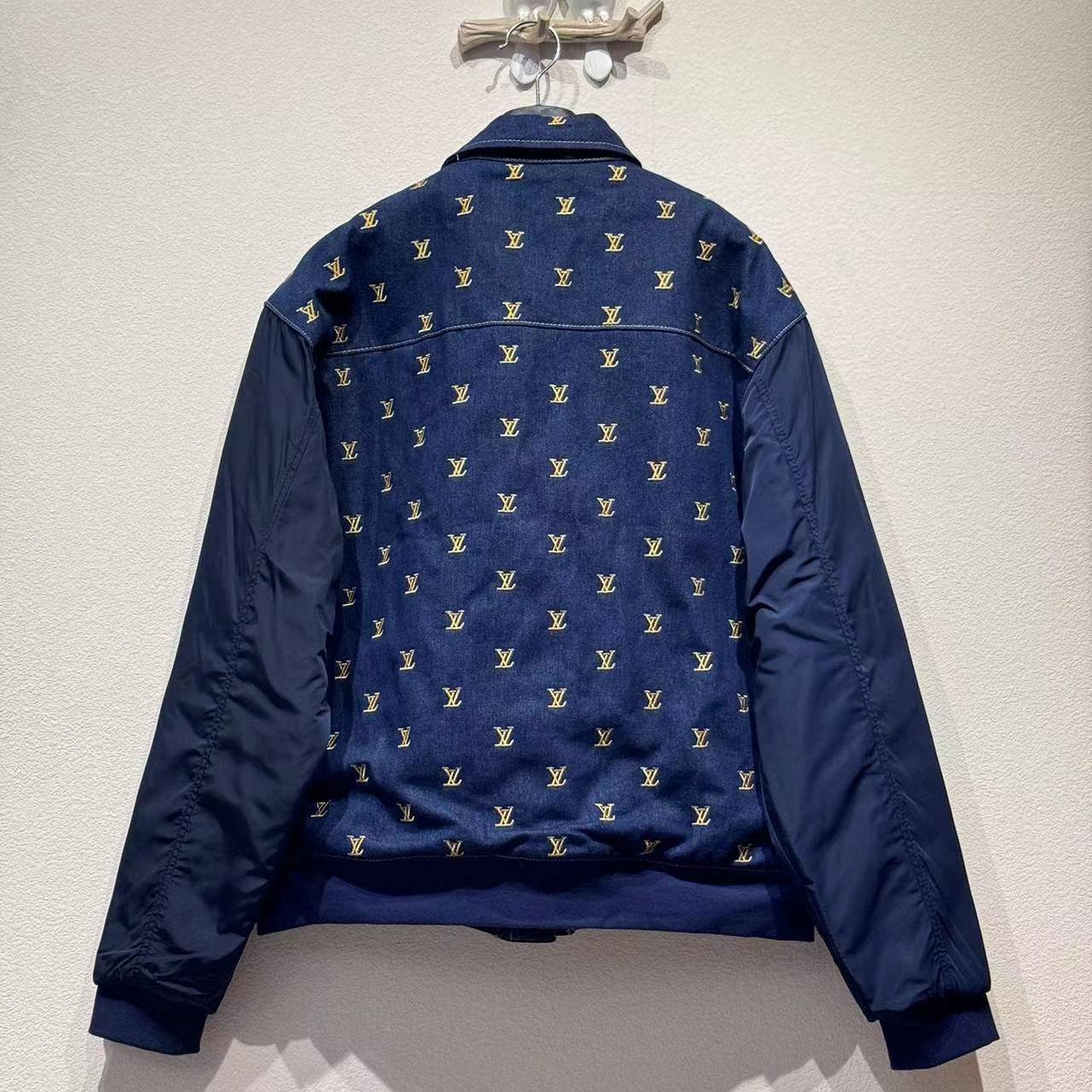 Louis Vuitton Upcycled Denim Varsity Jacket    - EUR FASHION