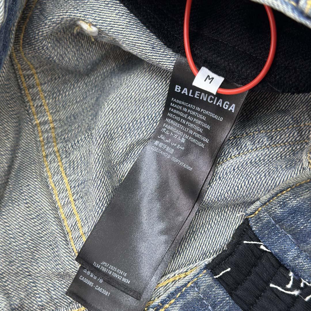 Balenciaga Cut-Up Tracksuit Pants In Blue Denim - EUR FASHION