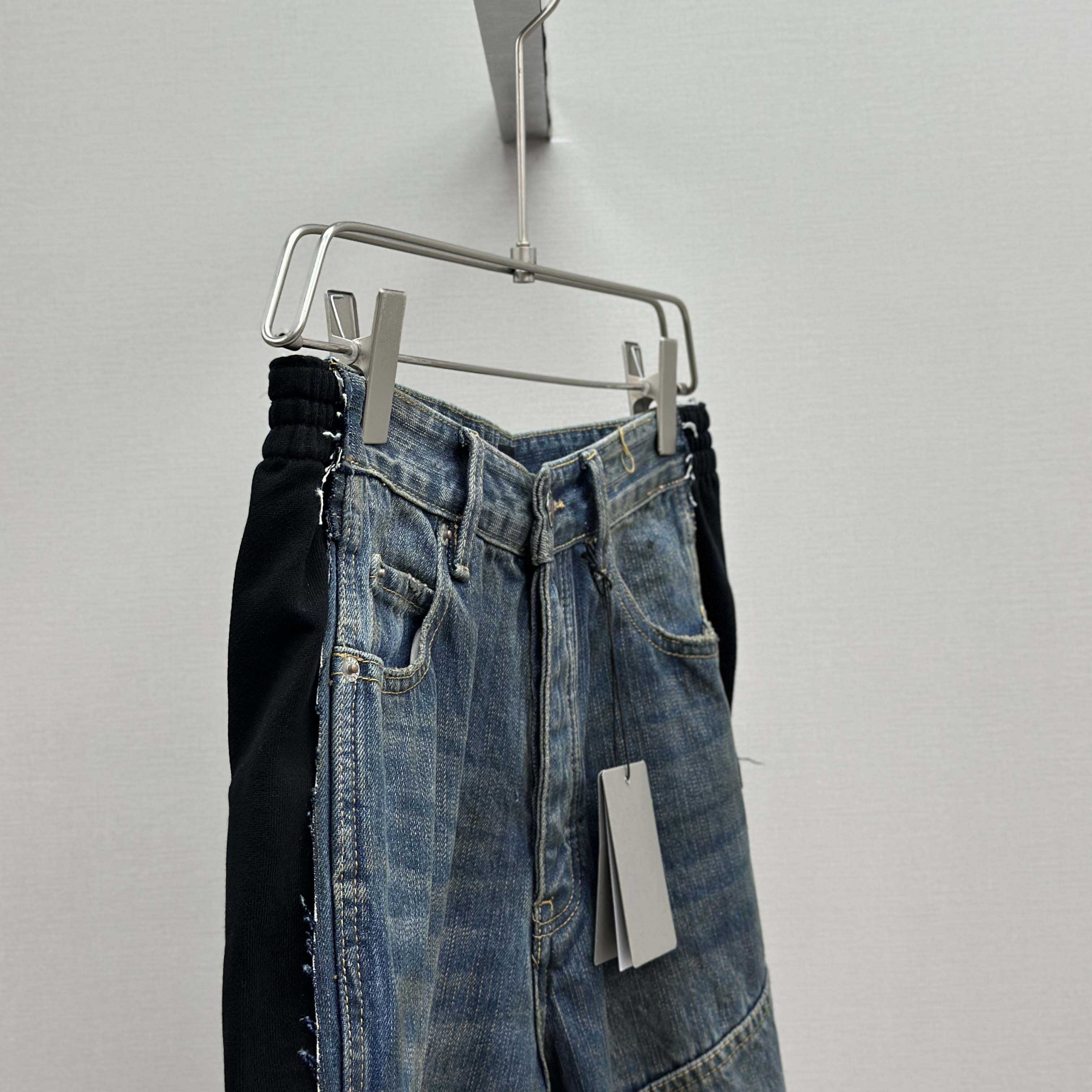 Balenciaga Cut-Up Tracksuit Pants In Blue Denim - EUR FASHION