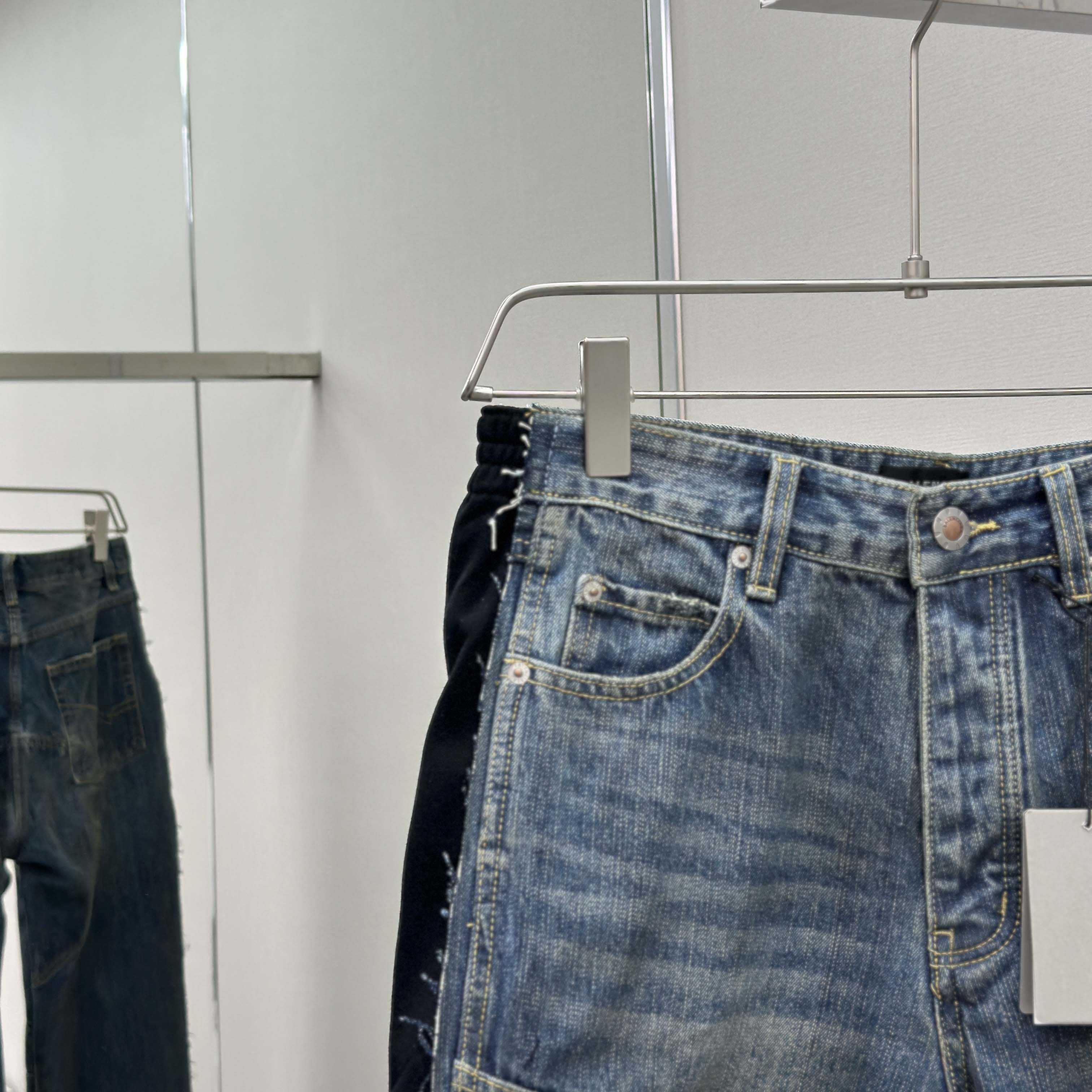 Balenciaga Cut-Up Tracksuit Pants In Blue Denim - EUR FASHION