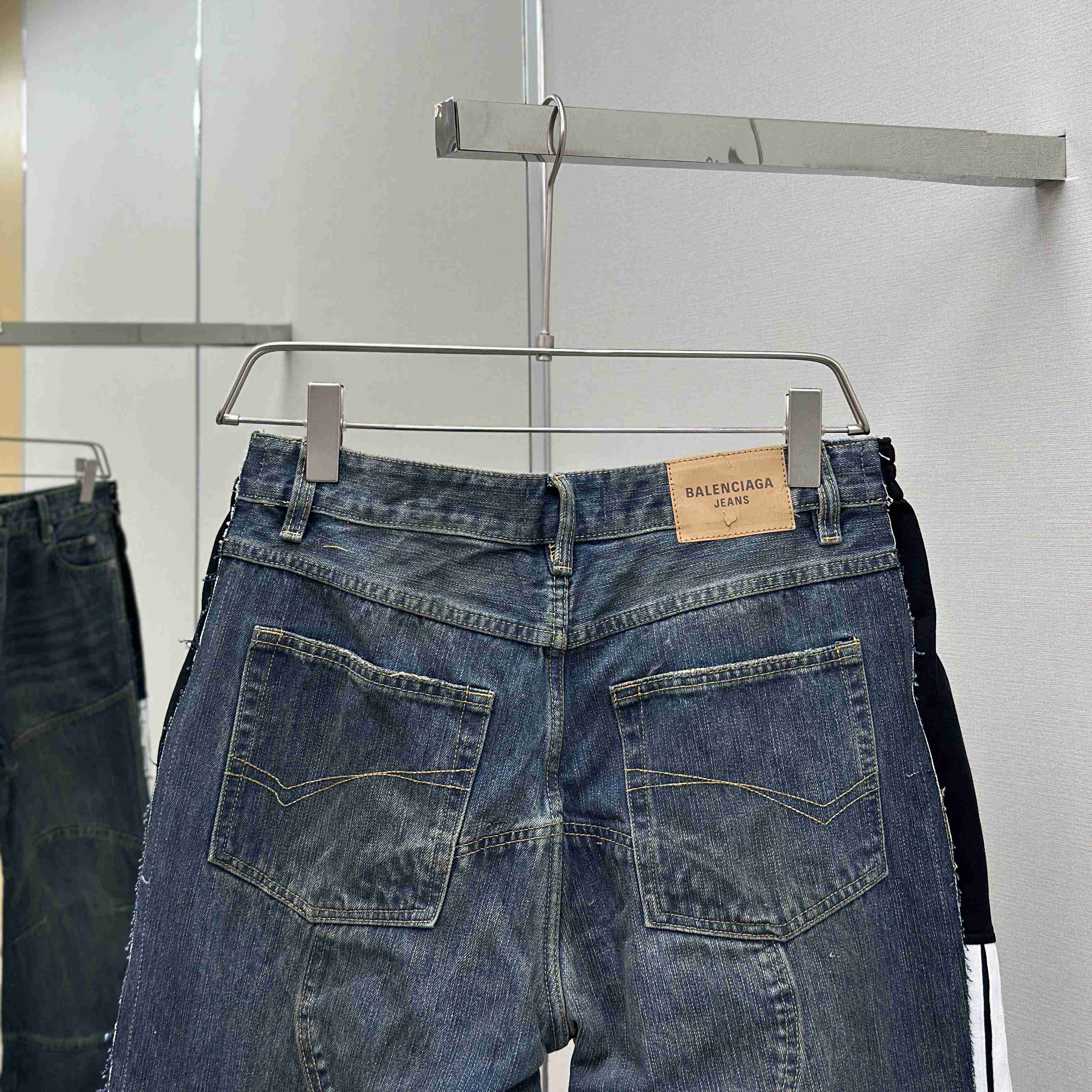 Balenciaga Cut-Up Tracksuit Pants In Blue Denim - EUR FASHION