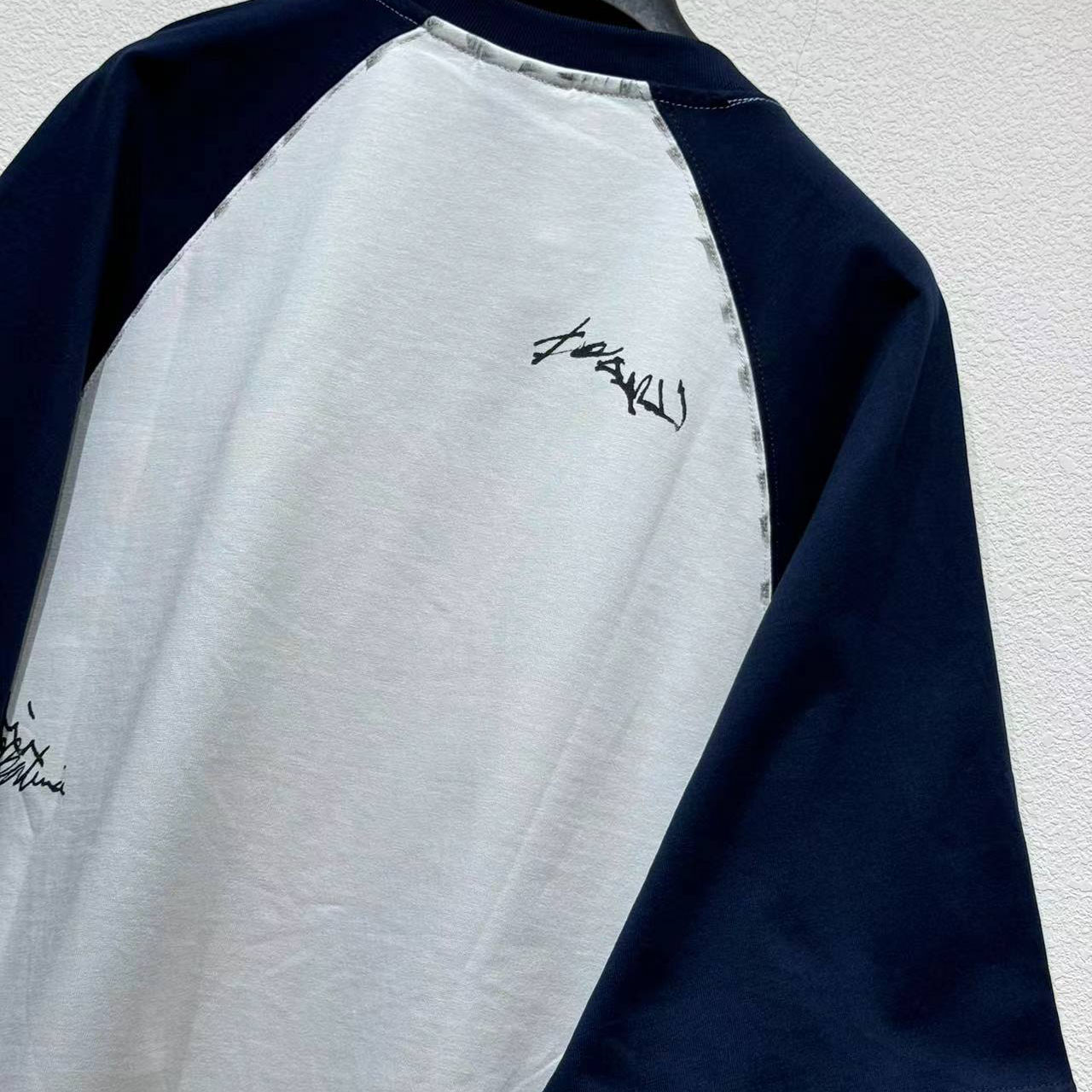 Balenciaga Banana Raglan Oversized T-Shirt In Dirty White And Blue Dry Jersey - EUR FASHION