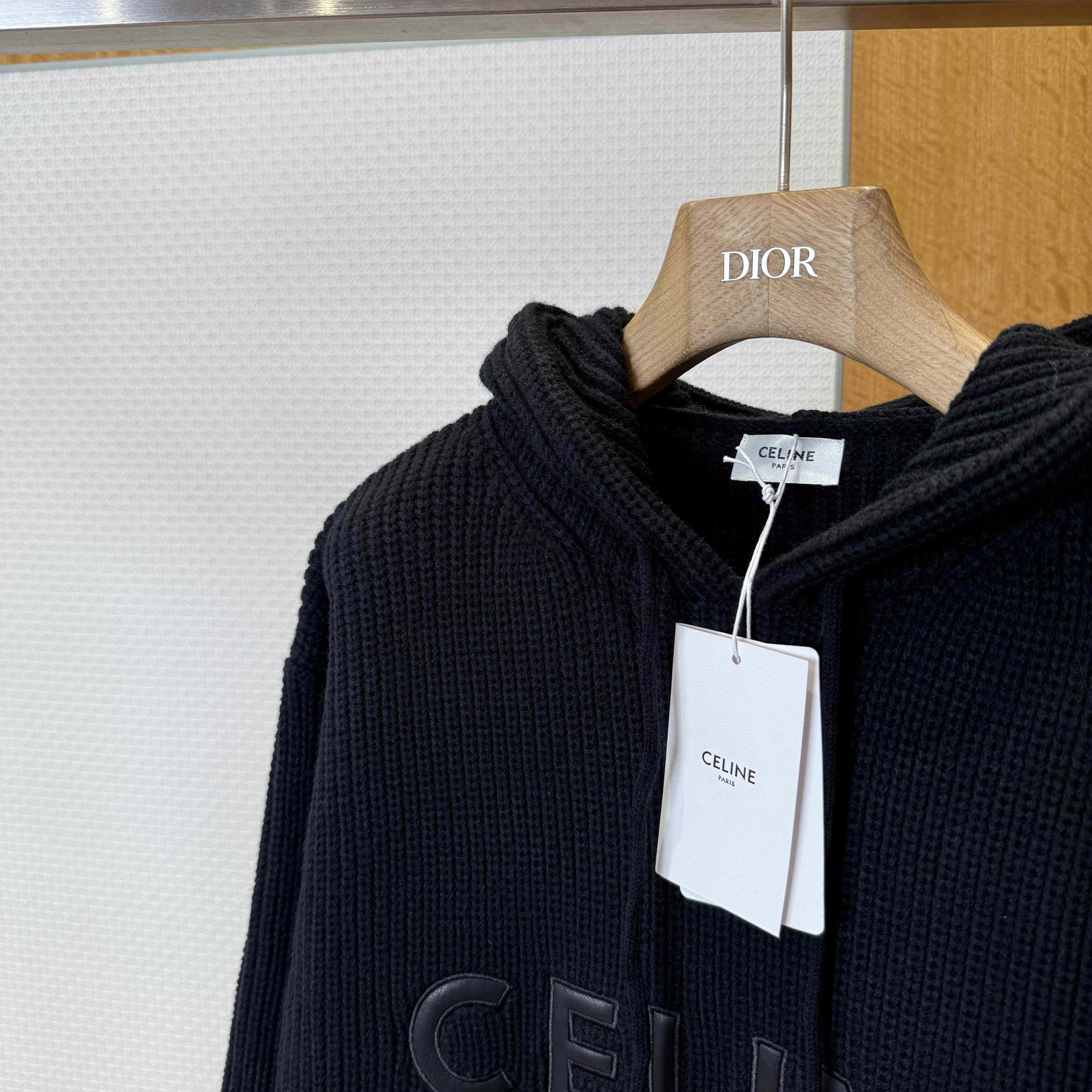 Celine Hooded Sweater In Monochromic Wool - EUR FASHION