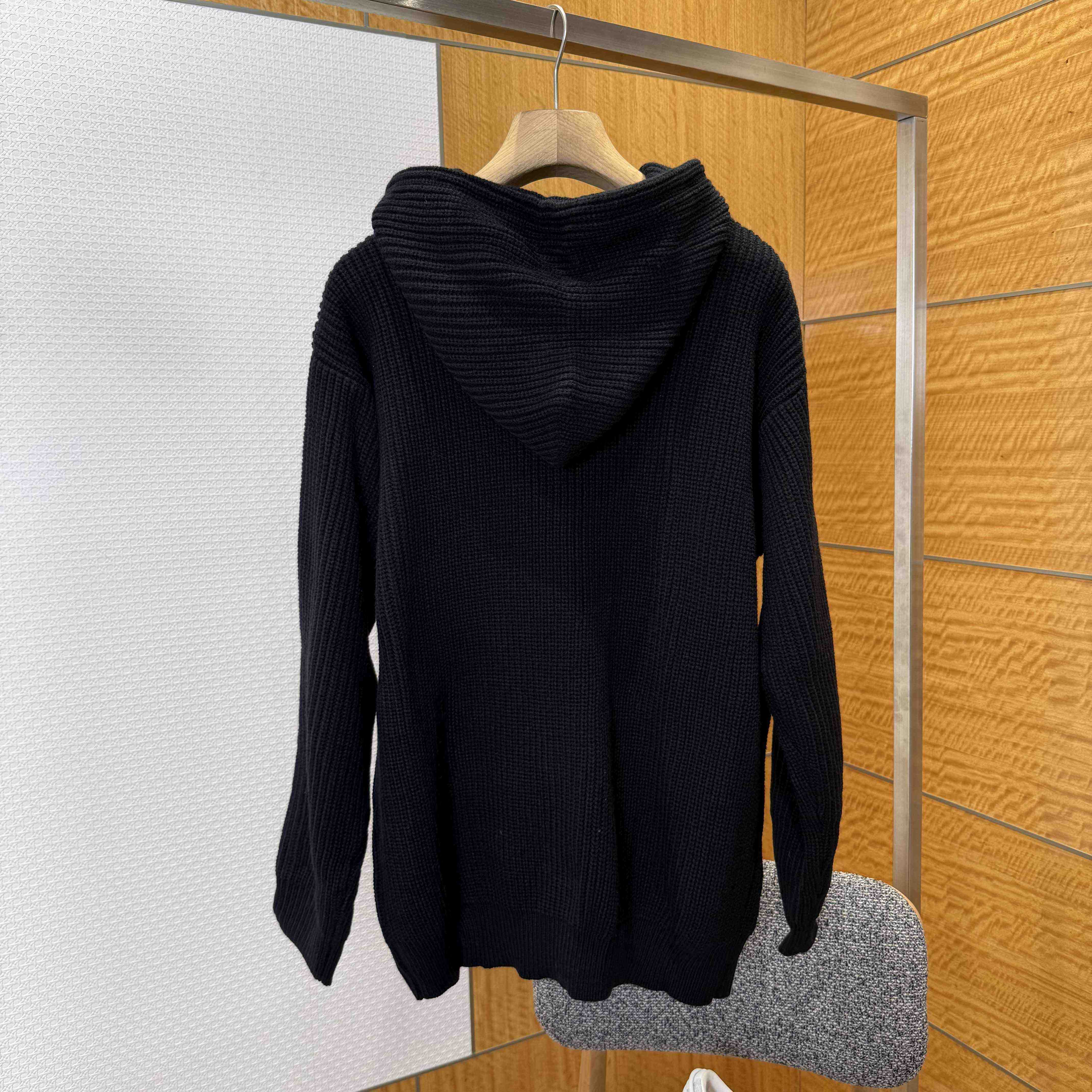 Celine Hooded Sweater In Monochromic Wool - EUR FASHION