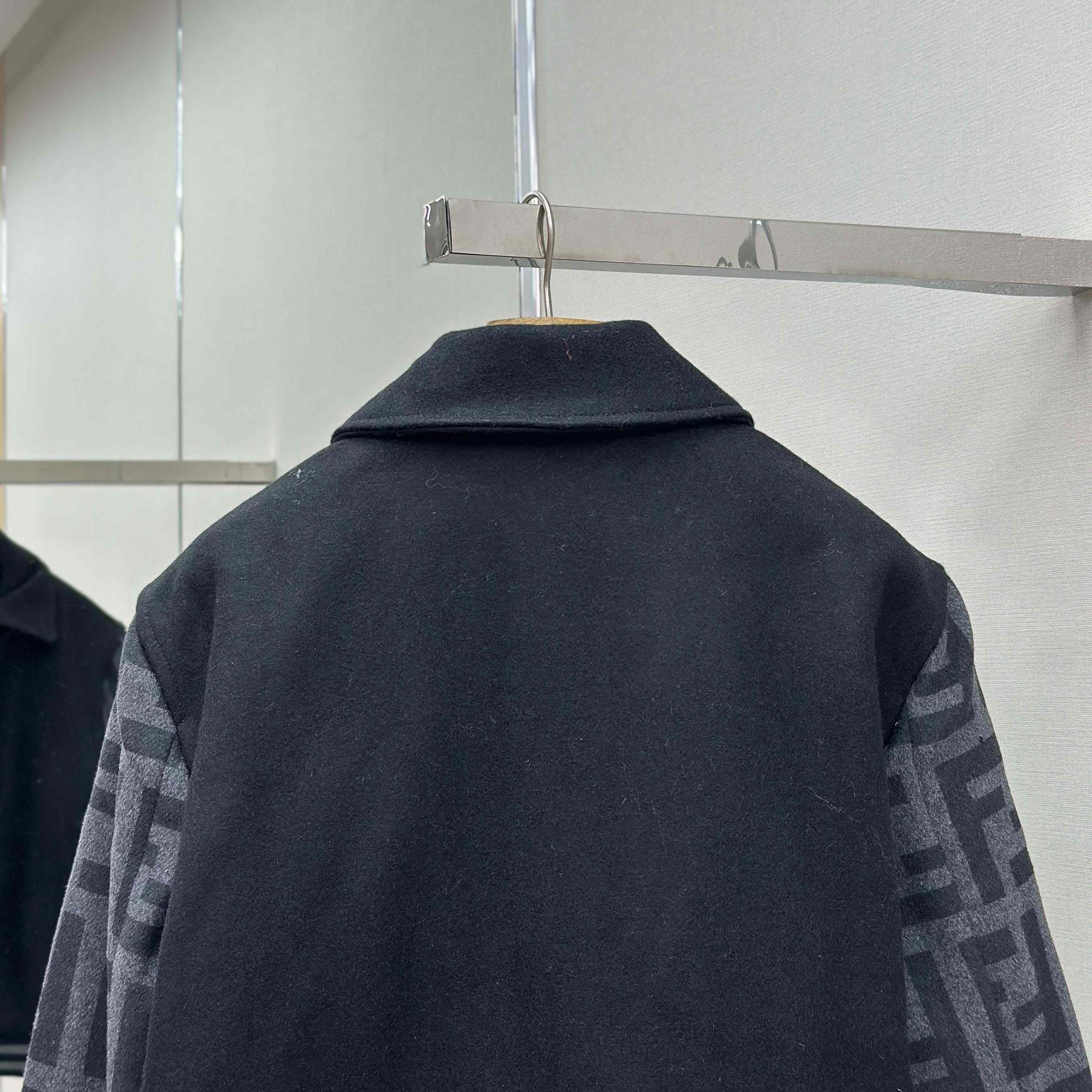 Fendi Black Wool Bomber Jacket - EUR FASHION