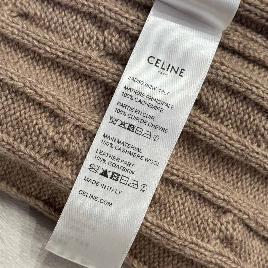 Celine Triomphe Cardigan In Cable-Knit Cashmere - EUR FASHION