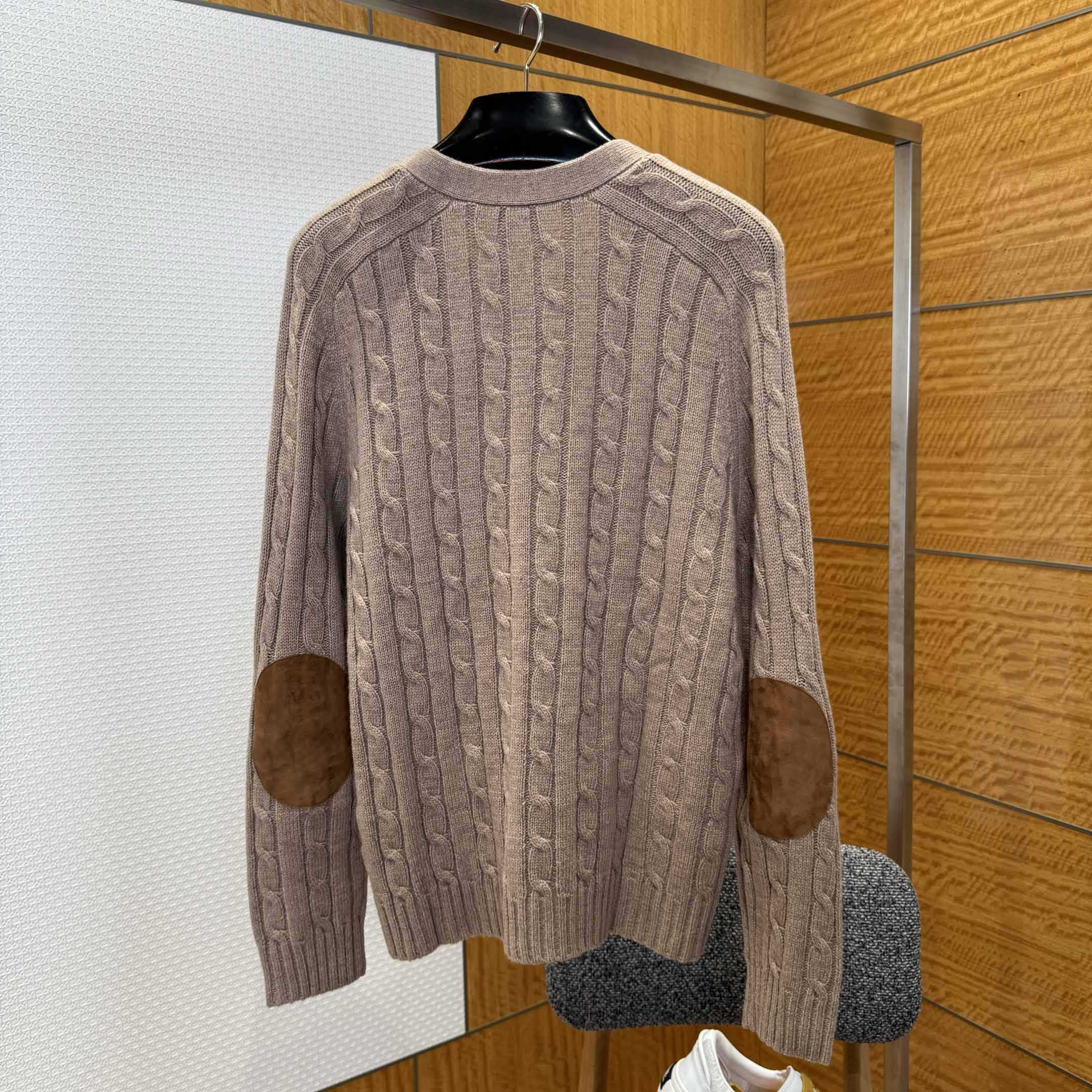 Celine Triomphe Cardigan In Cable-Knit Cashmere - EUR FASHION