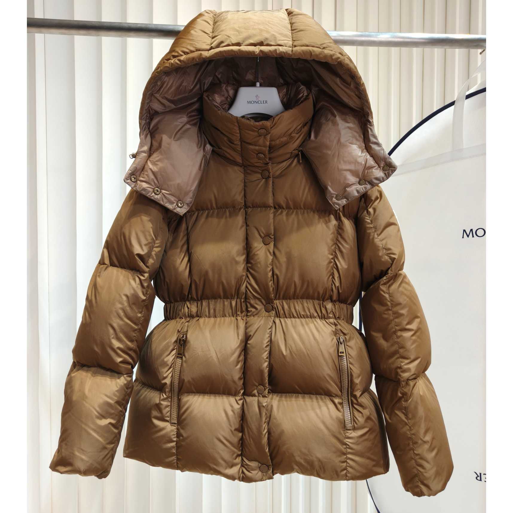 Moncler Agneux Square-Quilted Hooded Short Down Jacket - EUR FASHION