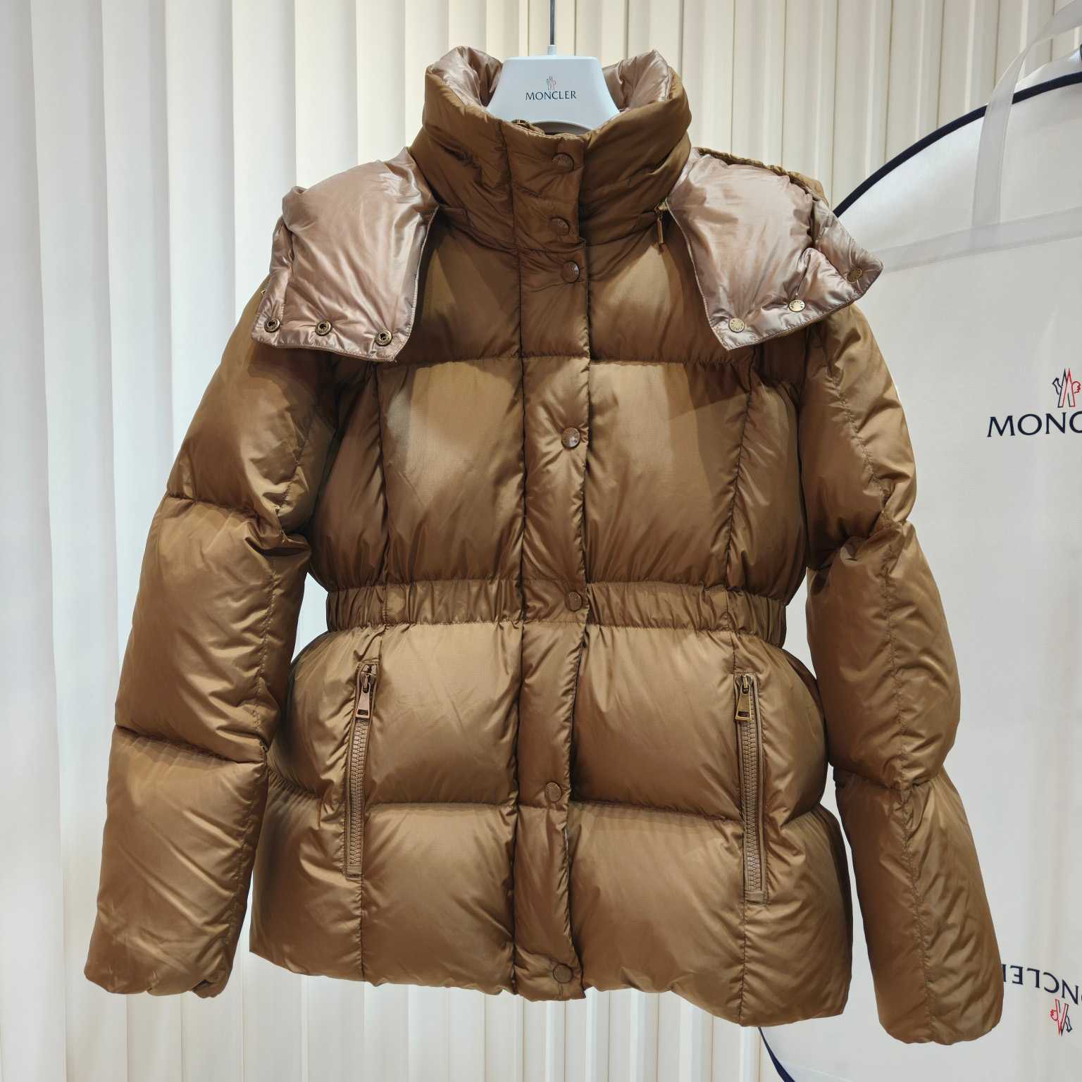 Moncler Agneux Square-Quilted Hooded Short Down Jacket - EUR FASHION