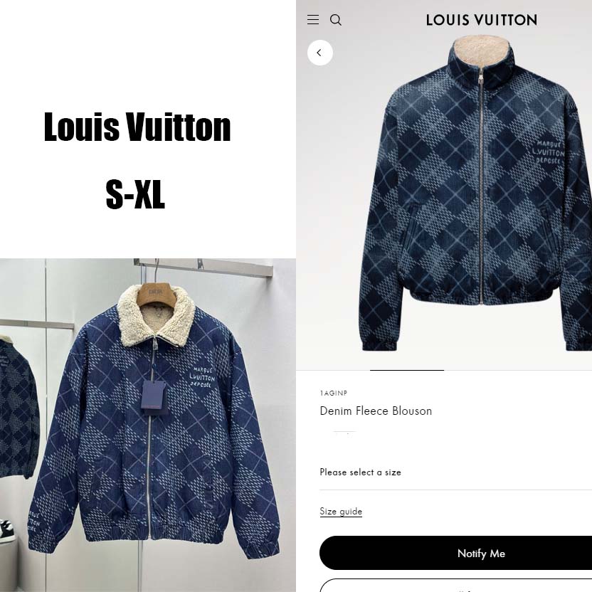 Louis Vuitton Denim Fleece Blouson   1AGINP - EUR FASHION