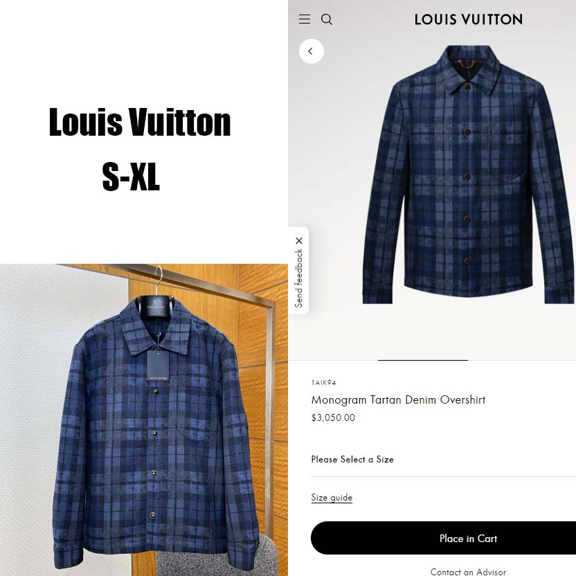 Louis Vuitton Monogram Tartan Denim Overshirt   1AIK94 - EUR FASHION