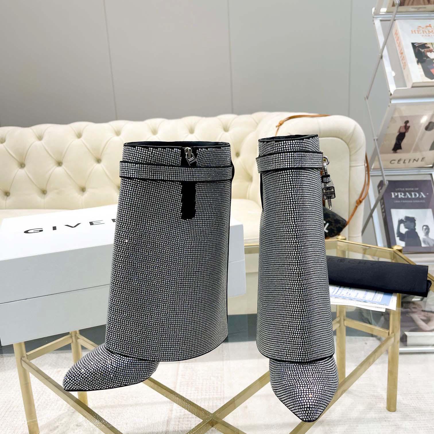 Givenchy Shark Lock Leather Knee-high Boots - EUR FASHION