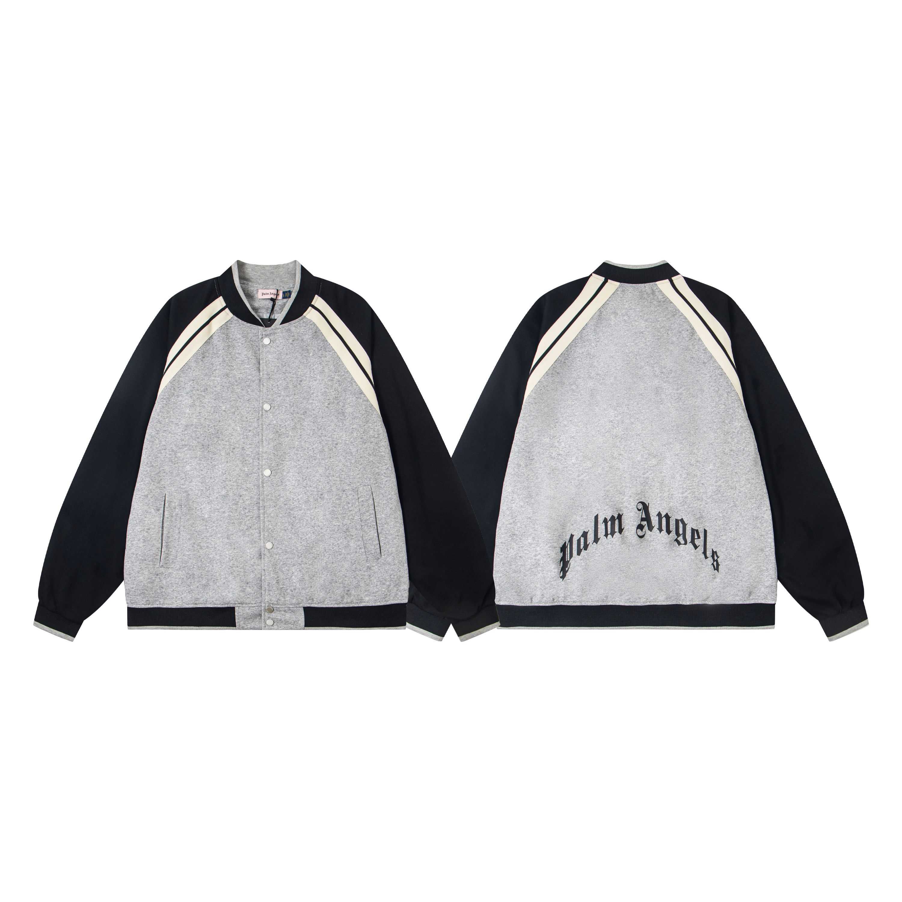 Palm Angels Curved Logo Track Varsity Jacket - EUR FASHION