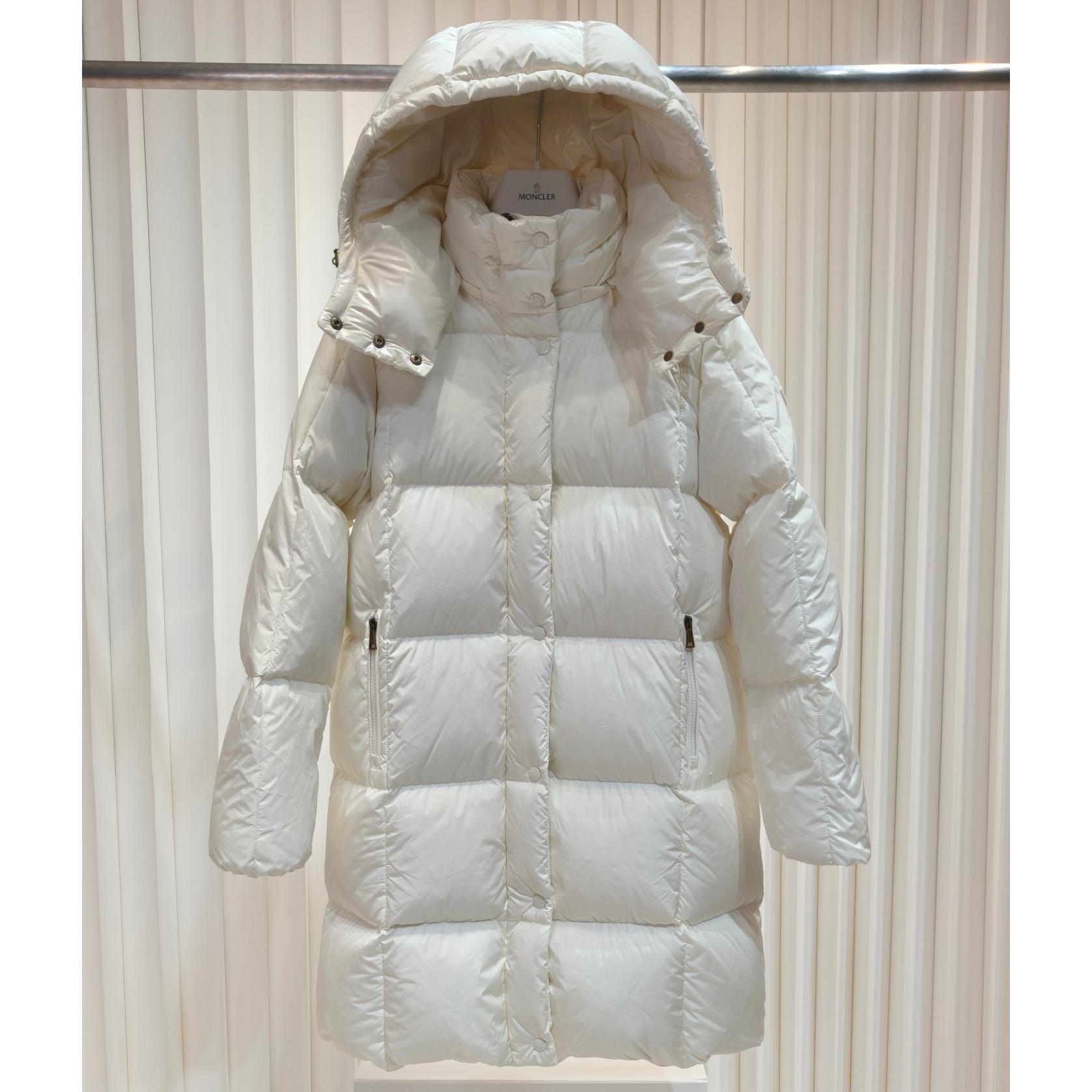 Moncler Litte Square-Quilted Hooded Long Down Jacket - EUR FASHION