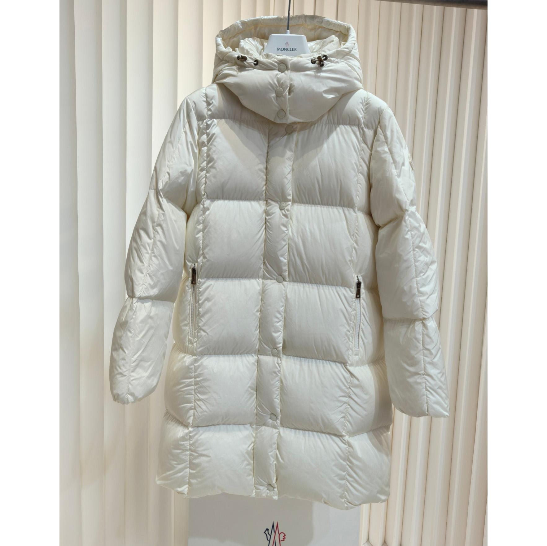 Moncler Litte Square-Quilted Hooded Long Down Jacket - EUR FASHION